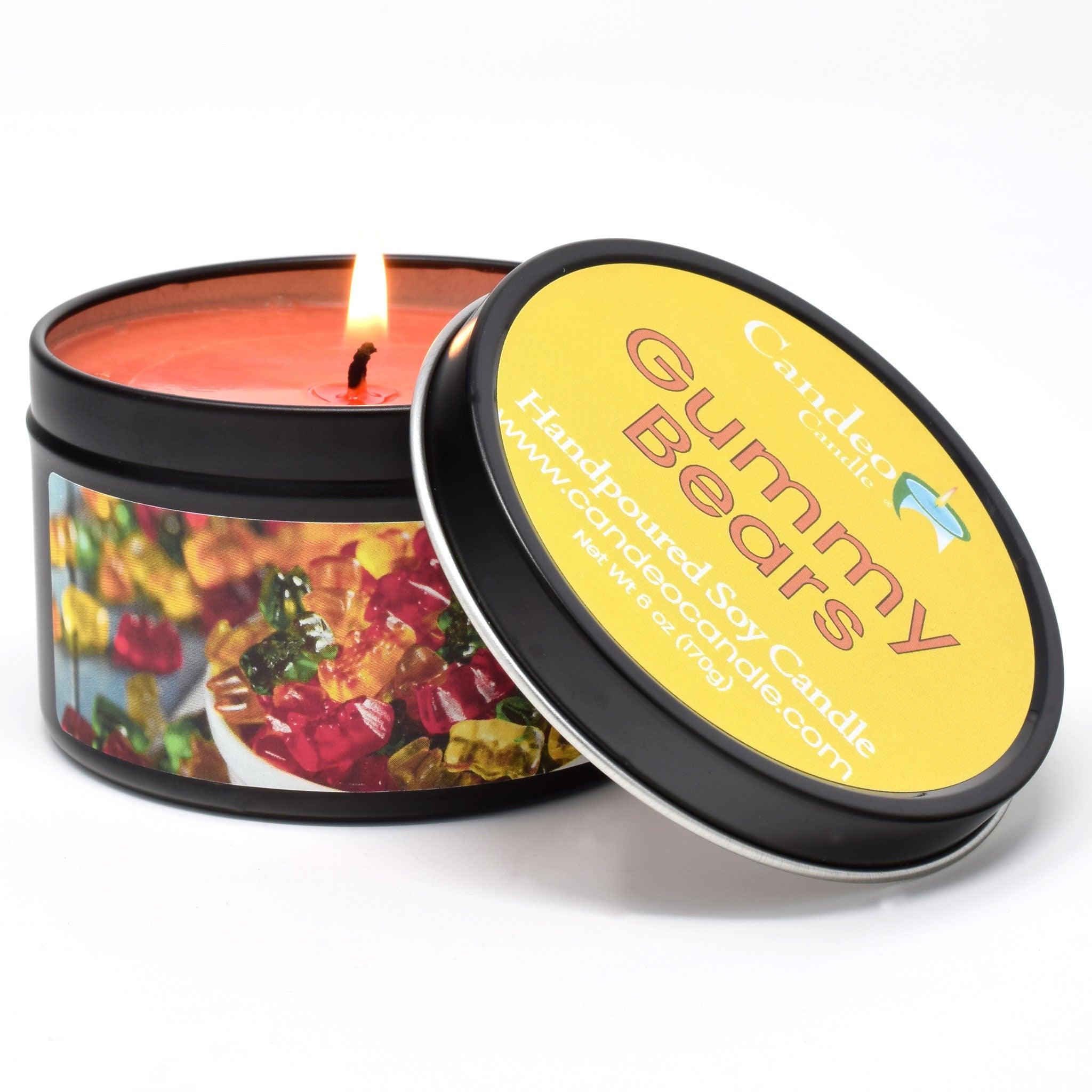 Gummy Bears, 6oz Soy Candle Tin - Candeo Candle