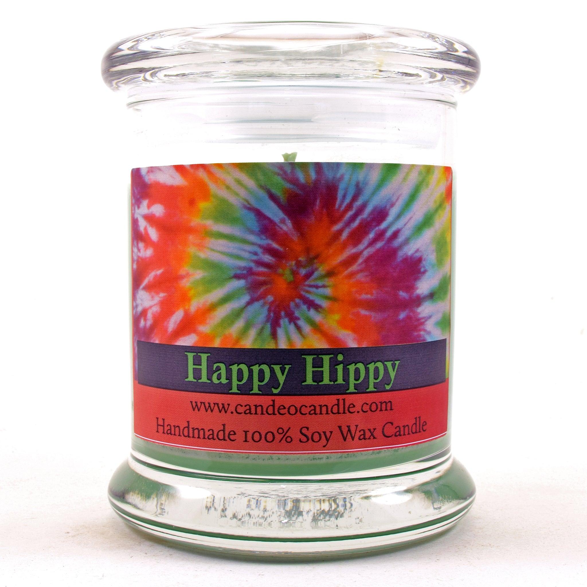 Happy Hippy, 9oz Soy Candle Jar - Candeo Candle