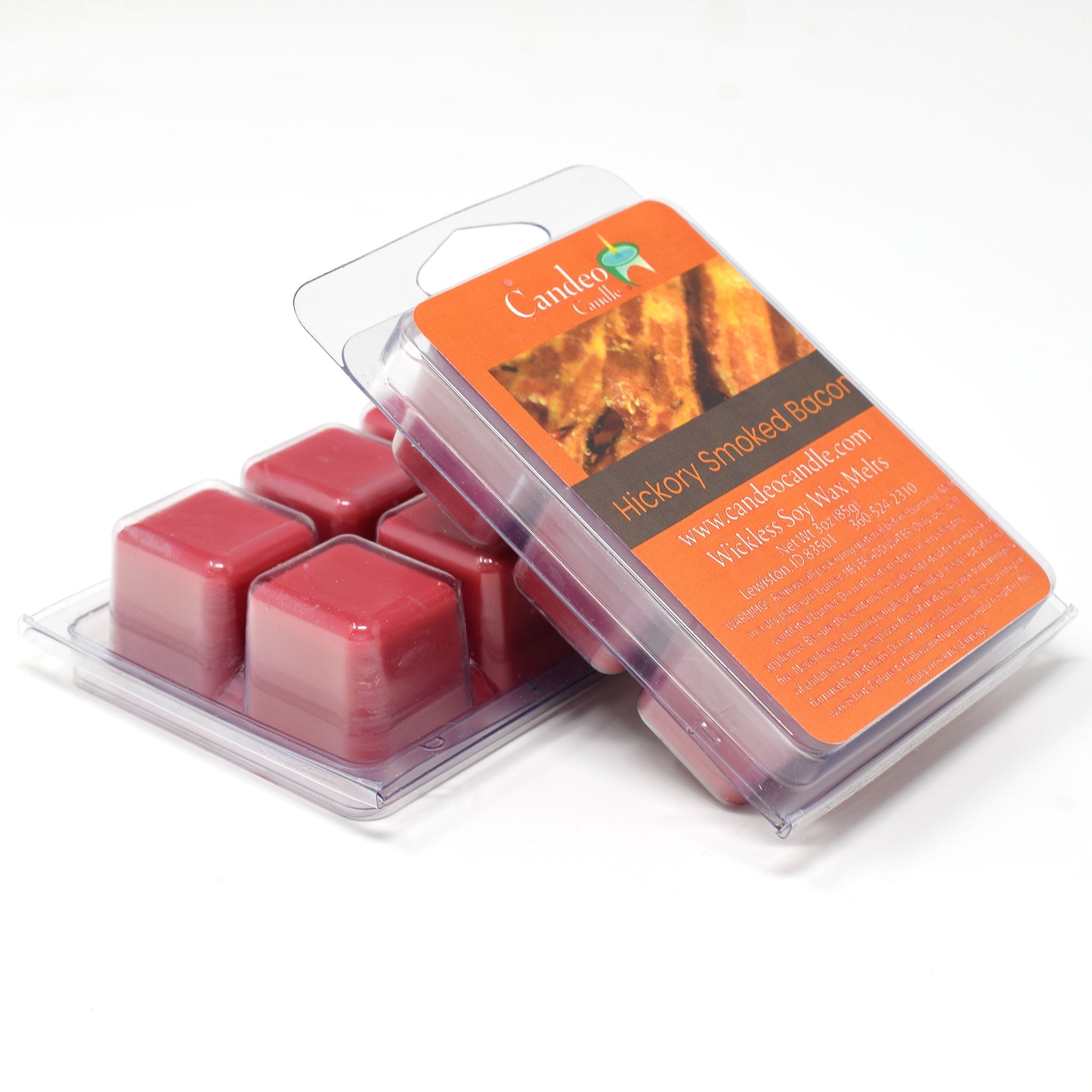 Hickory Smoked Bacon, Soy Melt Cubes, 2-Pack - Candeo Candle