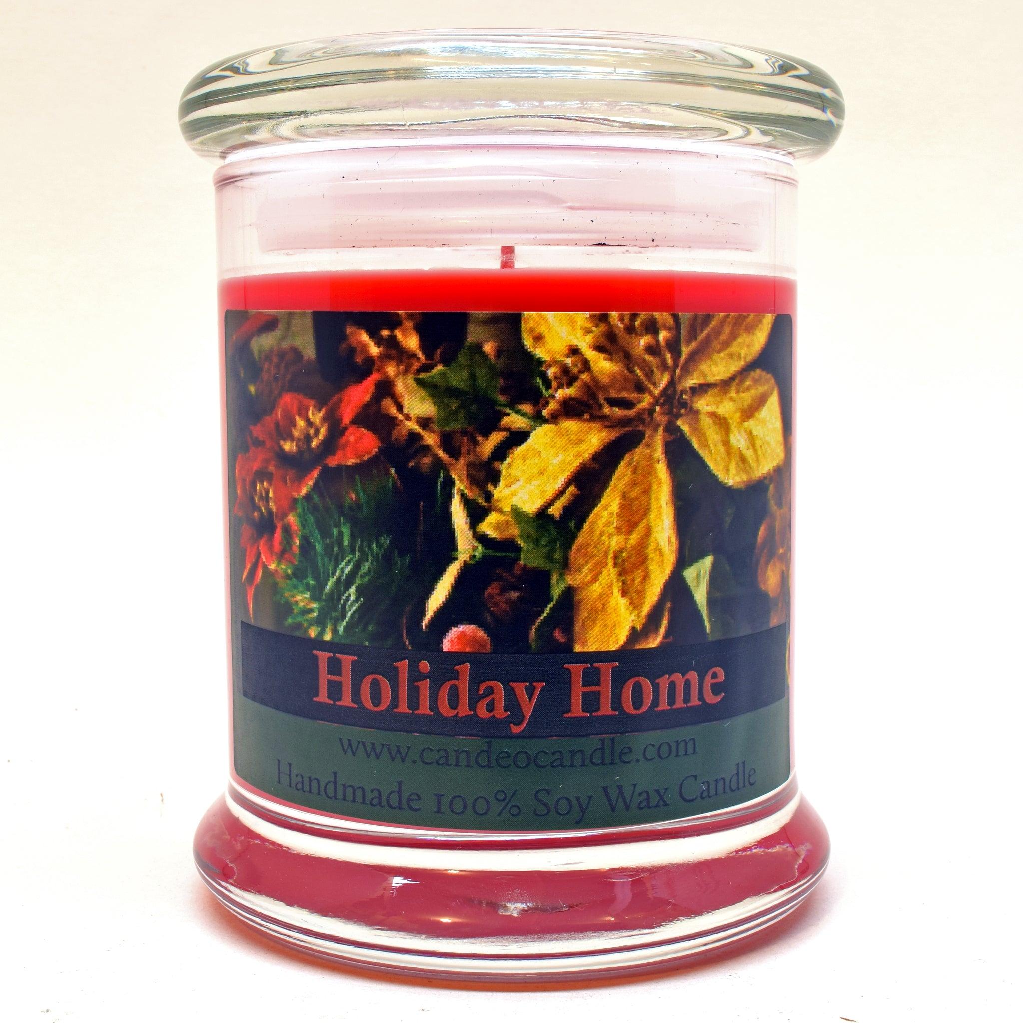 Holiday Home, 9oz Soy Candle Jar - Candeo Candle