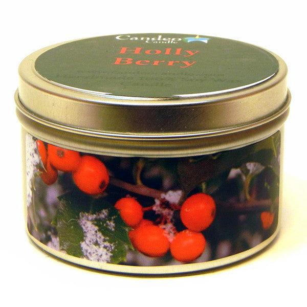 Holly Berry, 6oz Soy Candle Tin - Candeo Candle