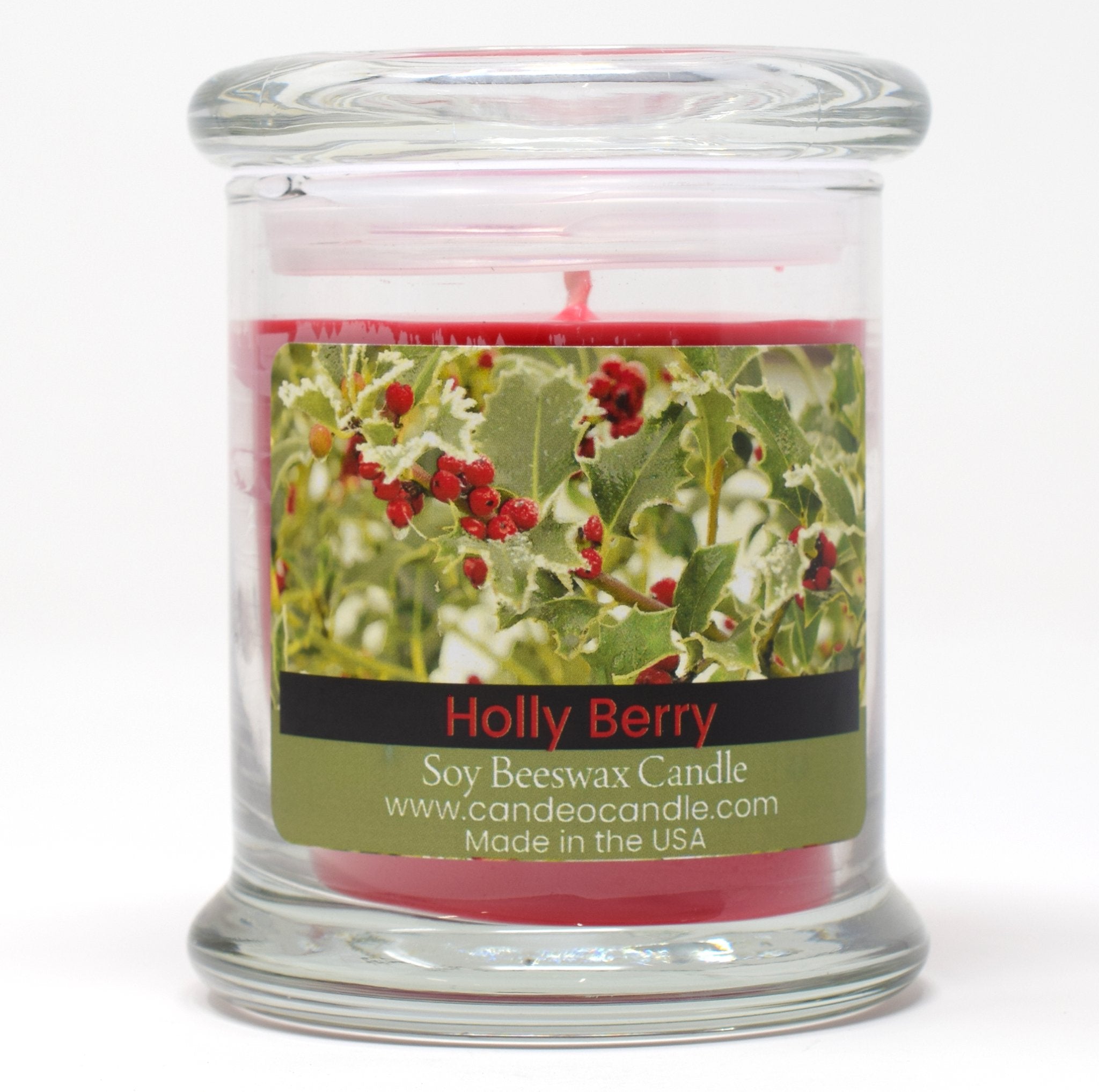 Holly Berry, 9oz Soy Candle Jar - Candeo Candle