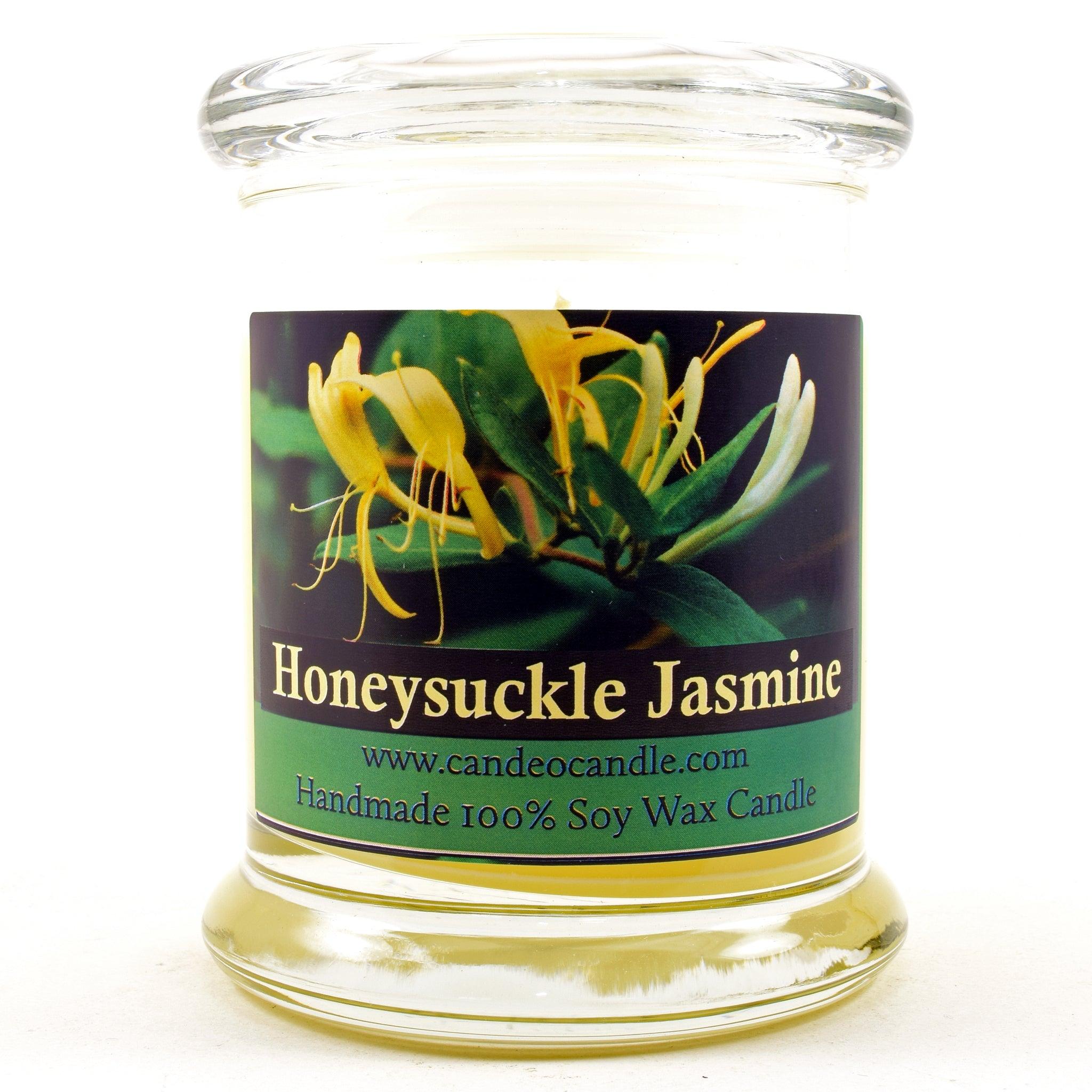 Honeysuckle Jasmine, 9oz Soy Candle Jar - Candeo Candle