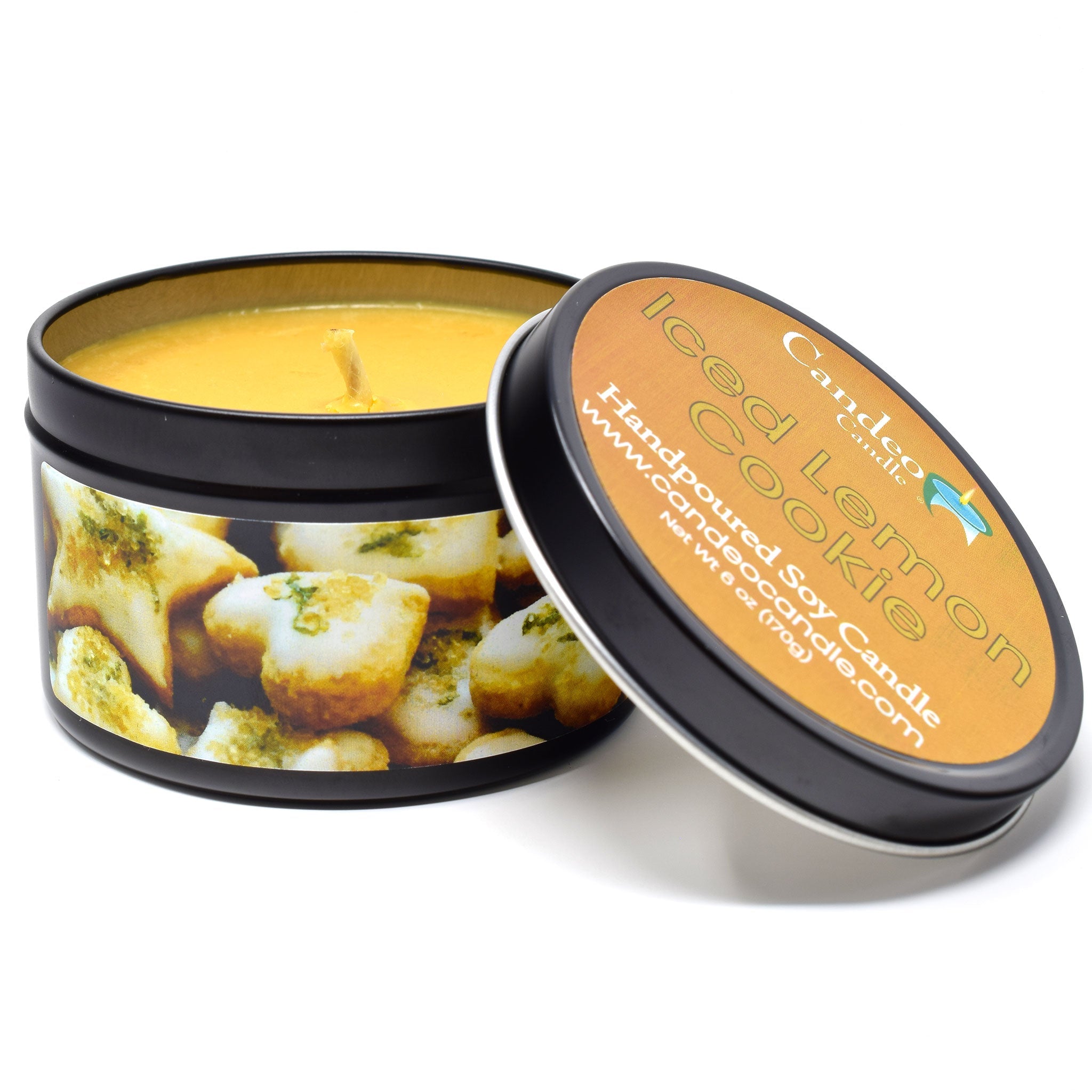 Iced Lemon Cookie, 6oz Soy Candle Tin - Candeo Candle