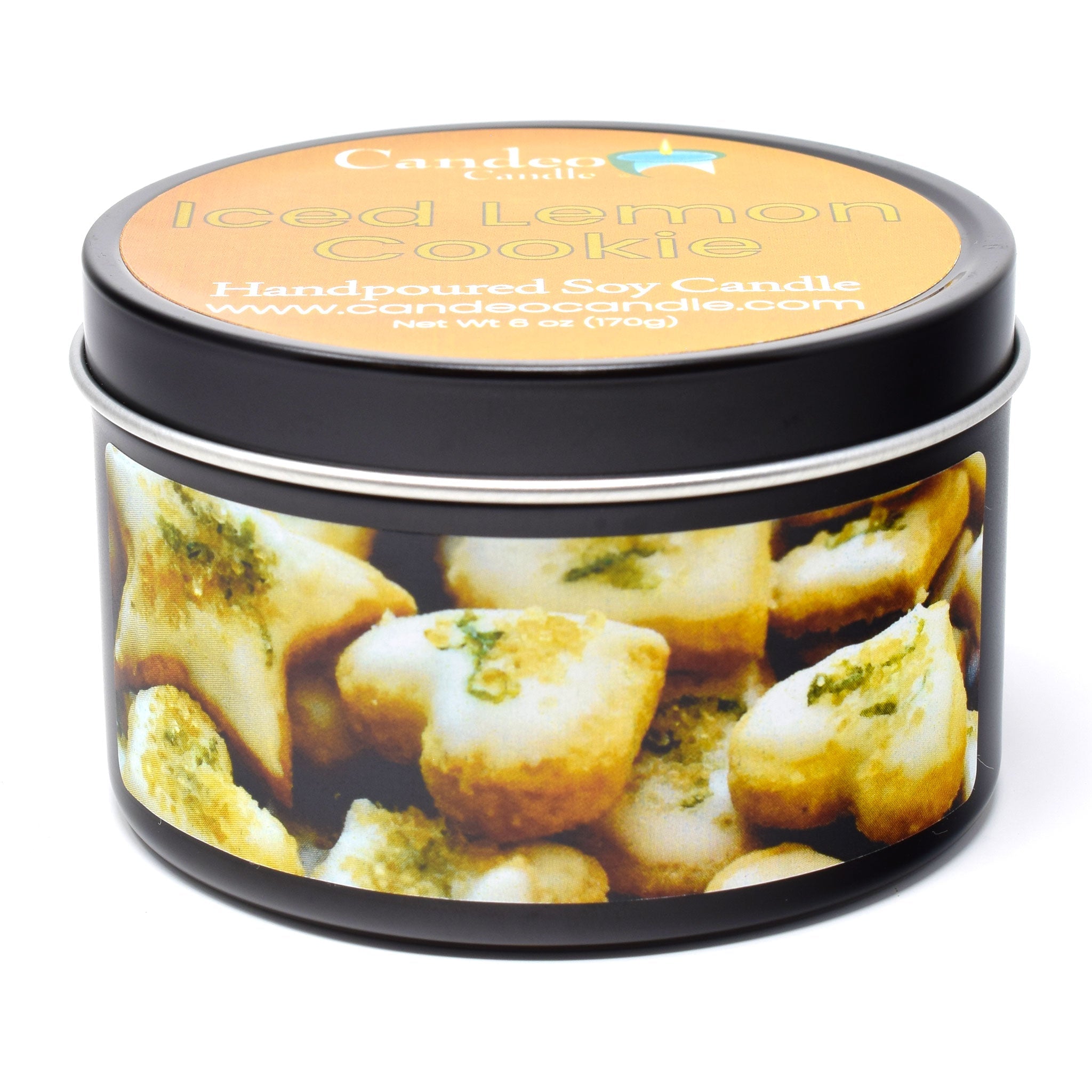 Iced Lemon Cookie, 6oz Soy Candle Tin - Candeo Candle