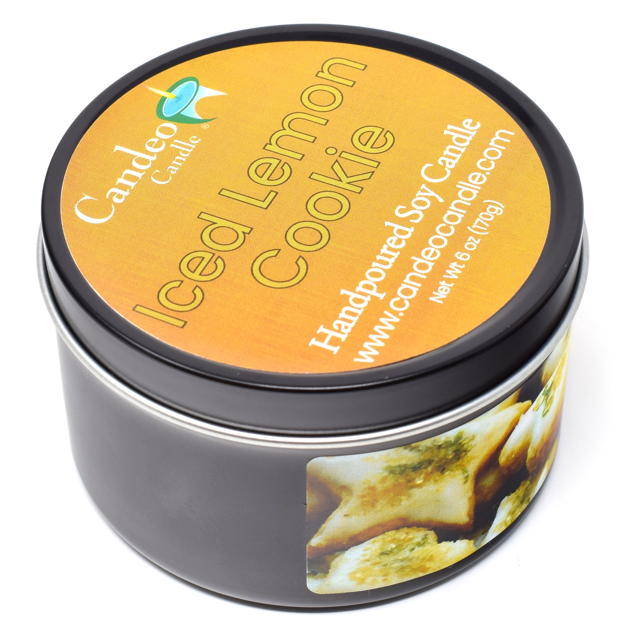 Iced Lemon Cookie, 6oz Soy Candle Tin - Candeo Candle