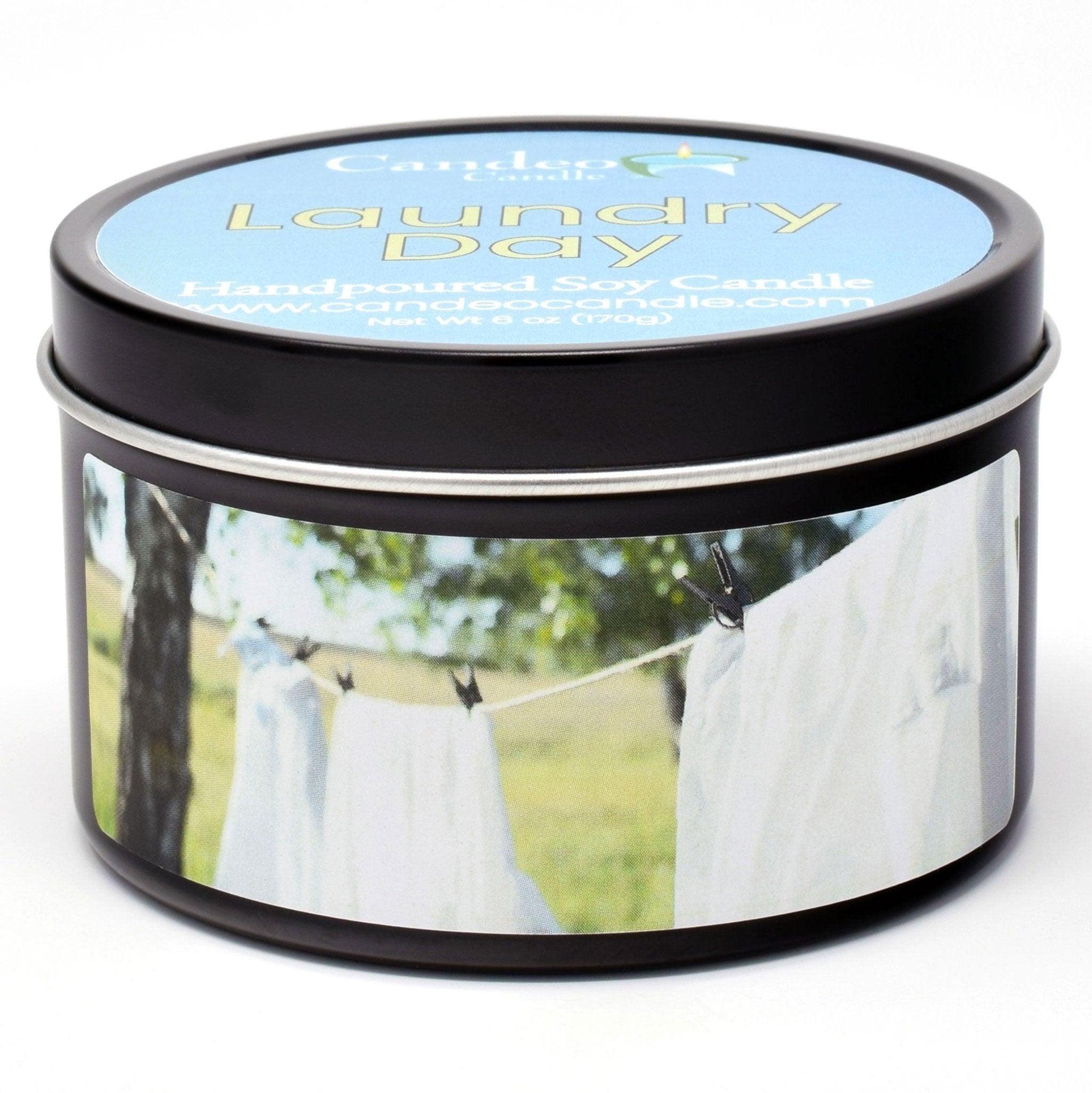 Laundry Day, 6oz Soy Candle Tin - Candeo Candle