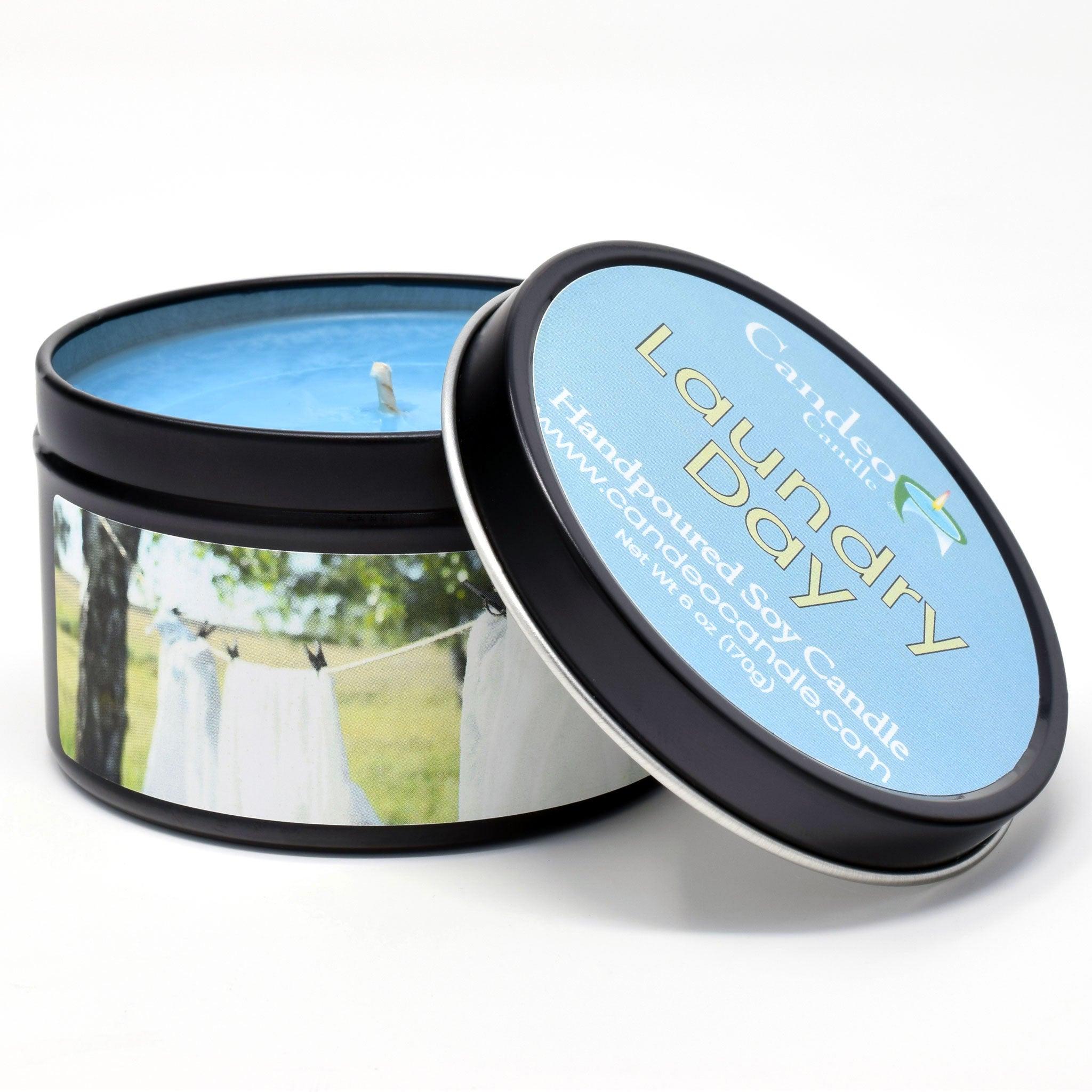 Laundry Day, 6oz Soy Candle Tin - Candeo Candle