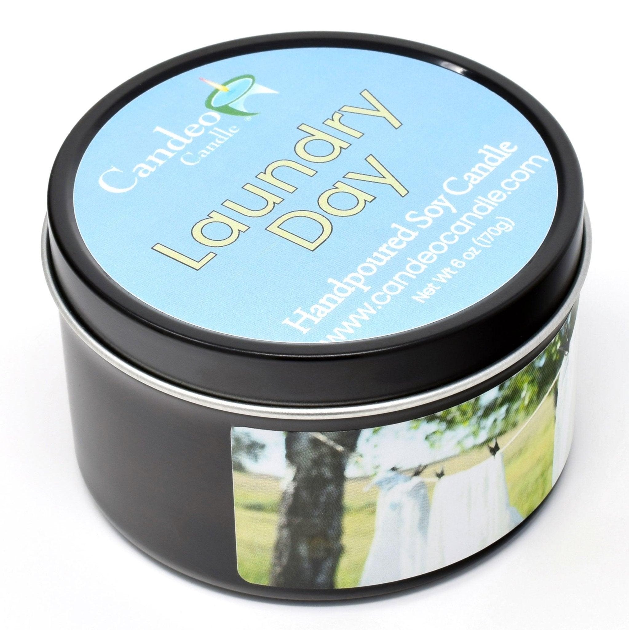 Laundry Day, 6oz Soy Candle Tin - Candeo Candle