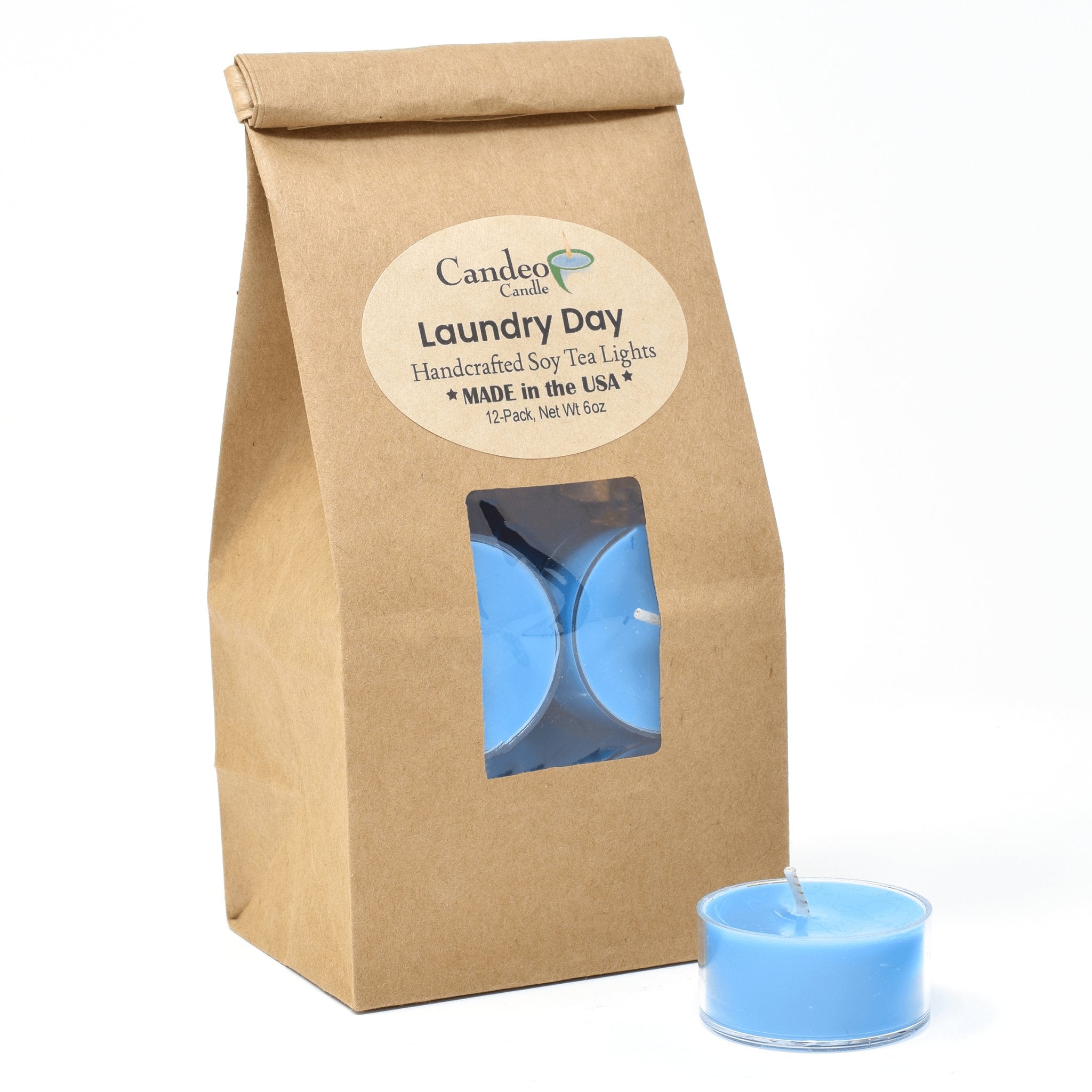 Laundry Day, Soy Tea Light 12-Pack - Candeo Candle