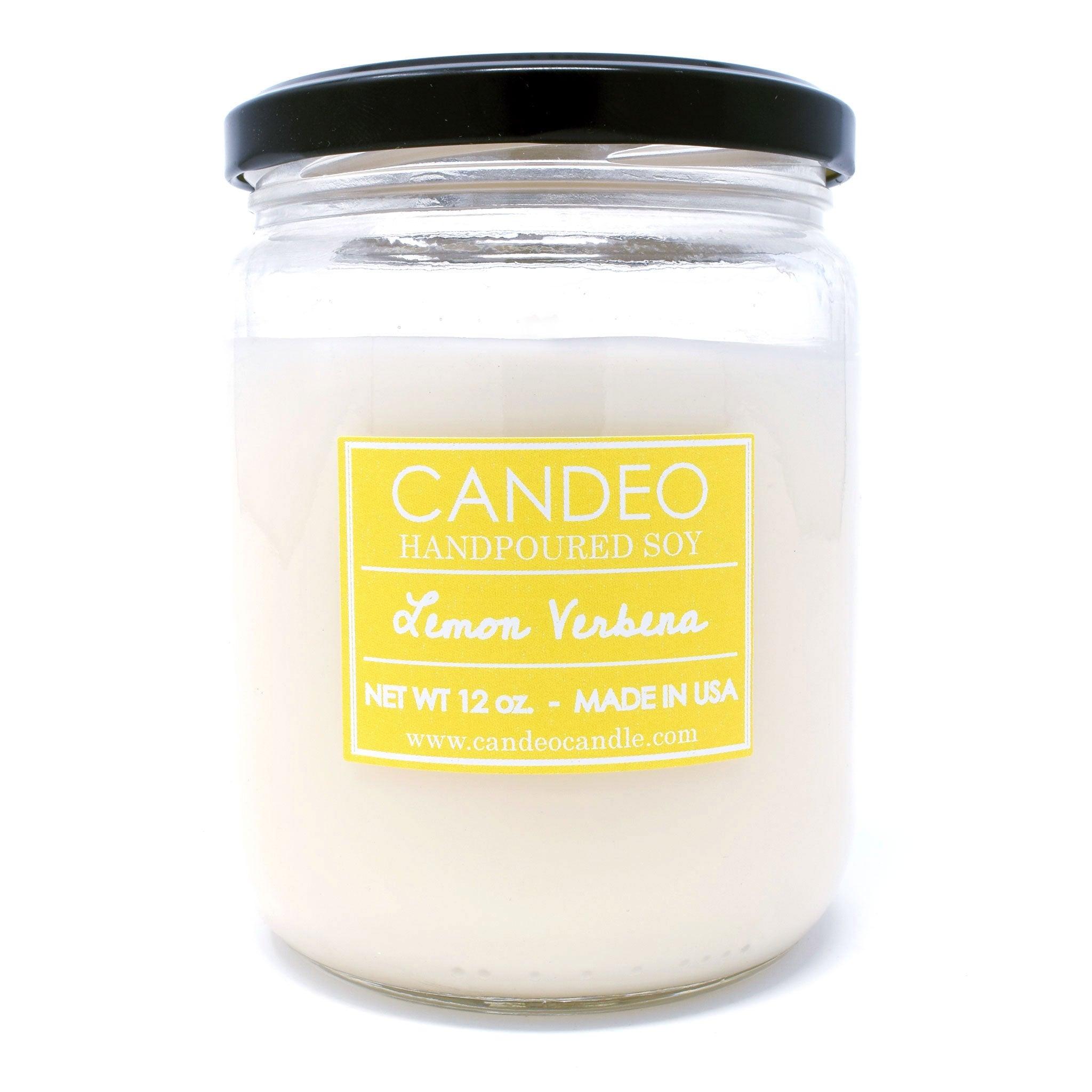 Lemon Verbena, 14oz Soy Candle Jar - Candeo Candle