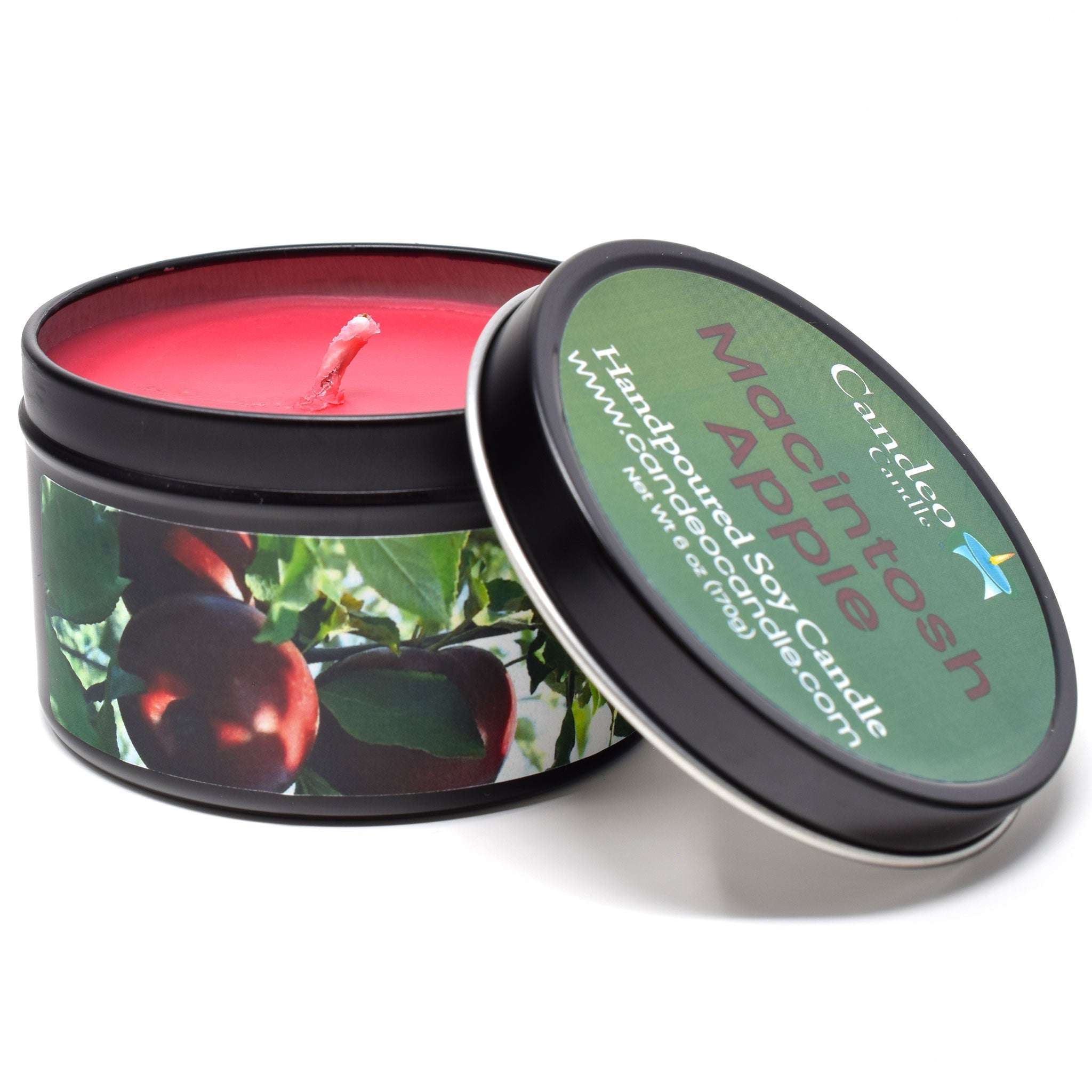 Macintosh Apple, 6oz Soy Candle Tin - Candeo Candle