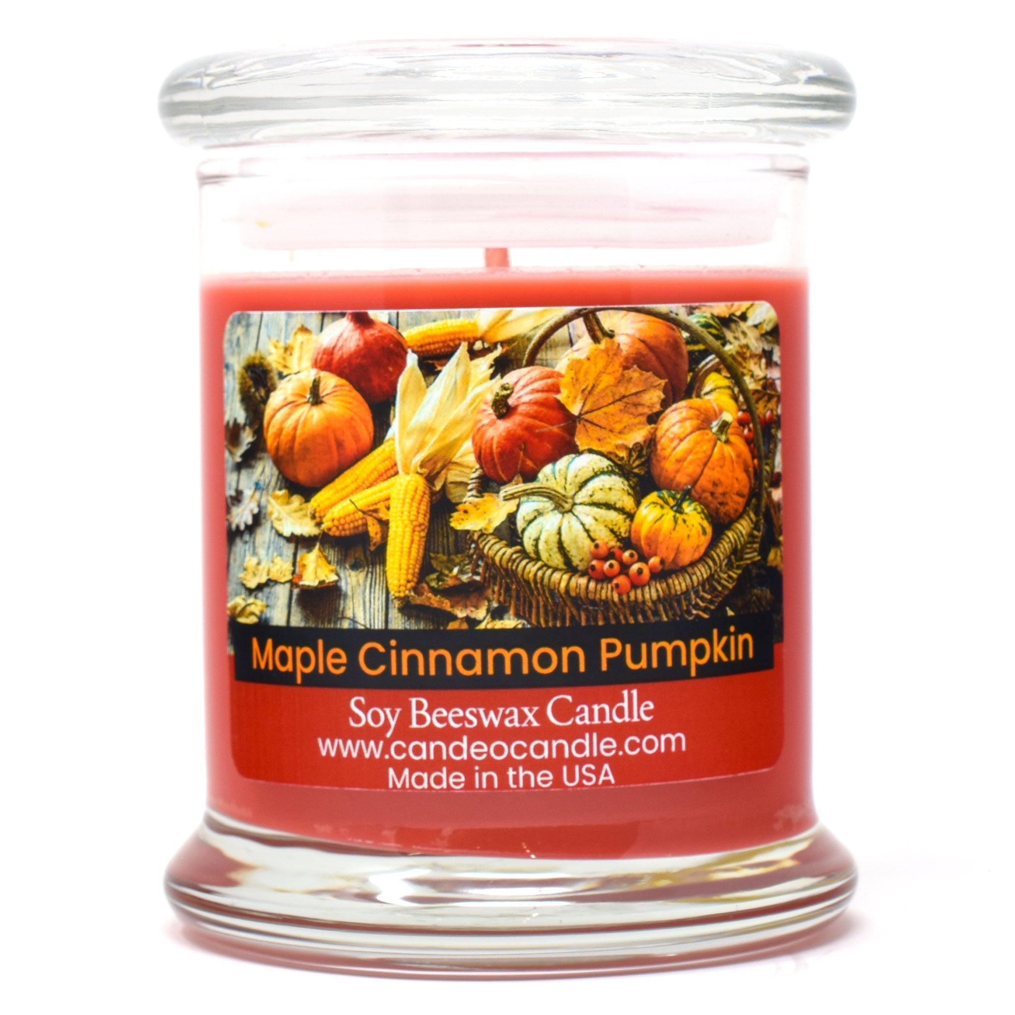Maple Cinnamon Pumpkin, 9oz Soy Candle Jar - Candeo Candle