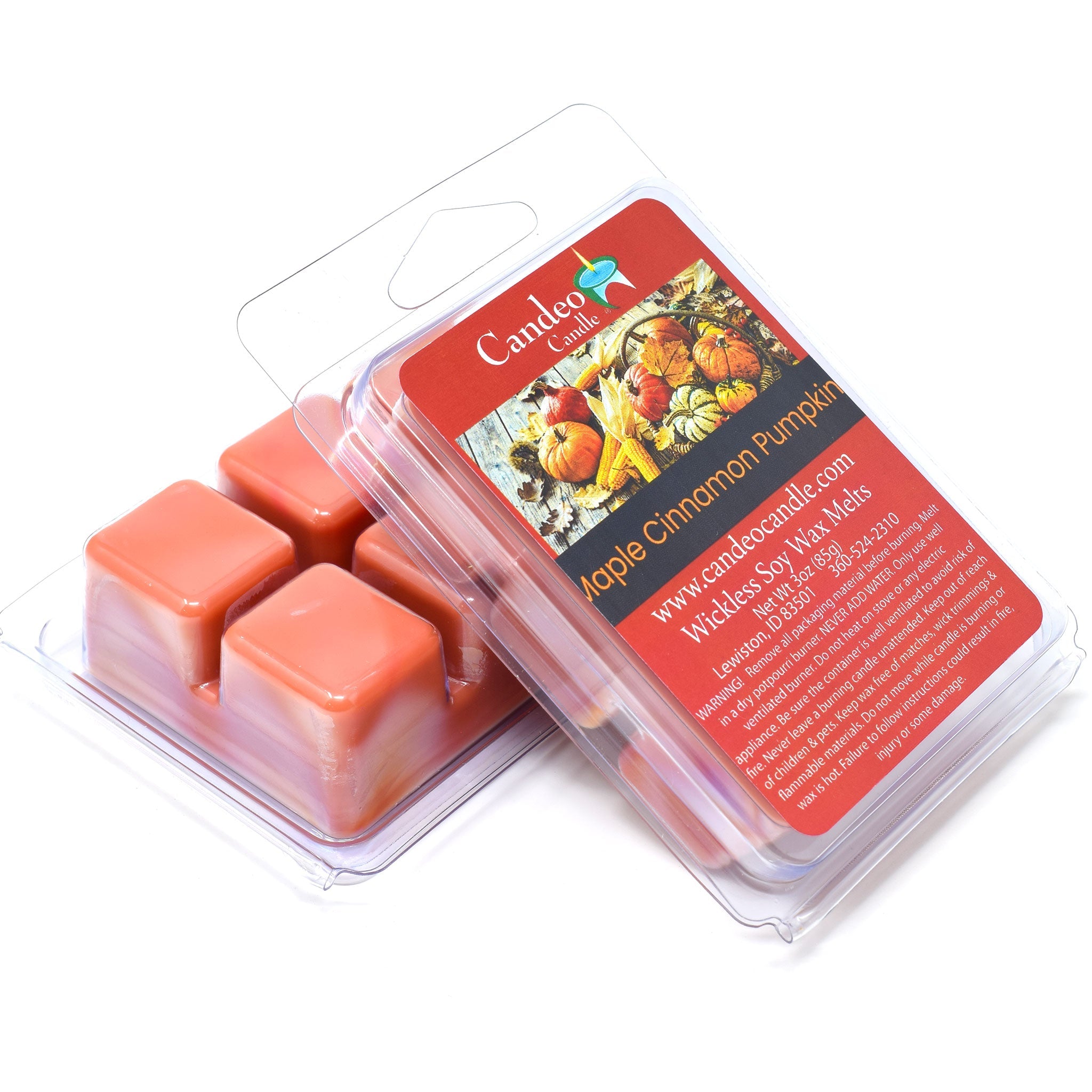 Maple Cinnamon Pumpkin, Soy Melt Cubes, 2-Pack - Candeo Candle