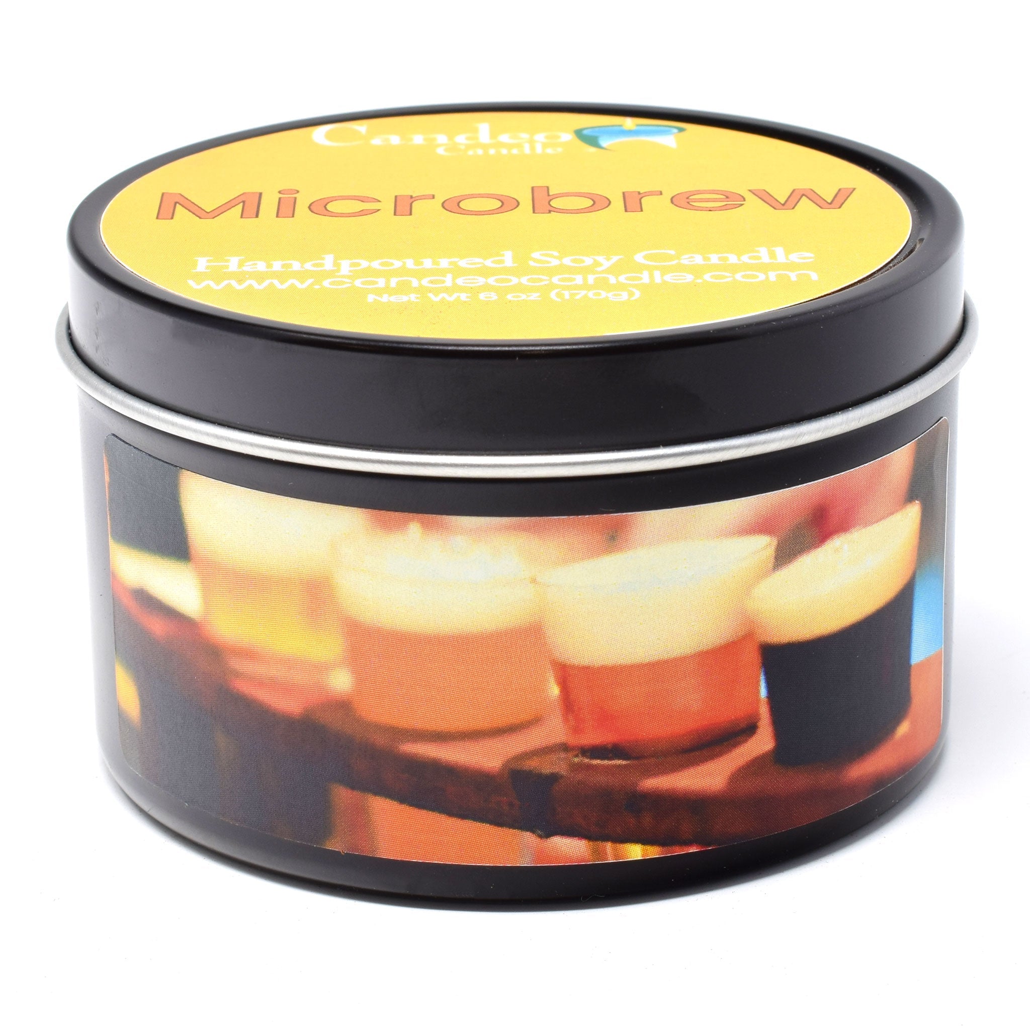 Microbrew, 6oz Soy Candle Tin - Candeo Candle