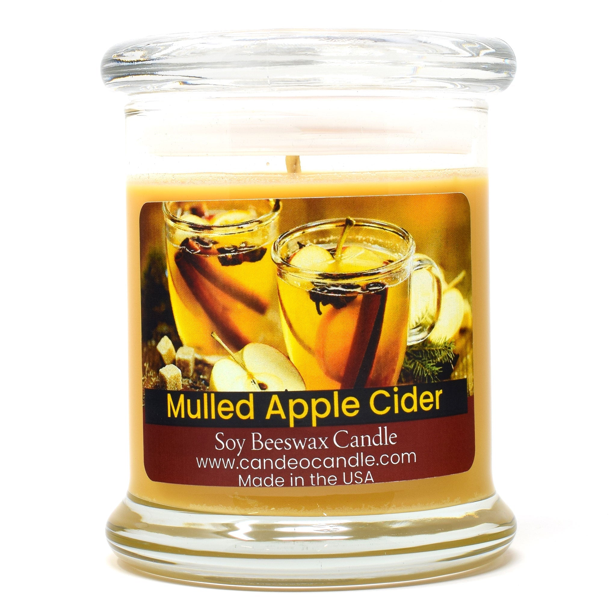 Mulled Apple Cider, 9oz Soy Candle Jar - Candeo Candle