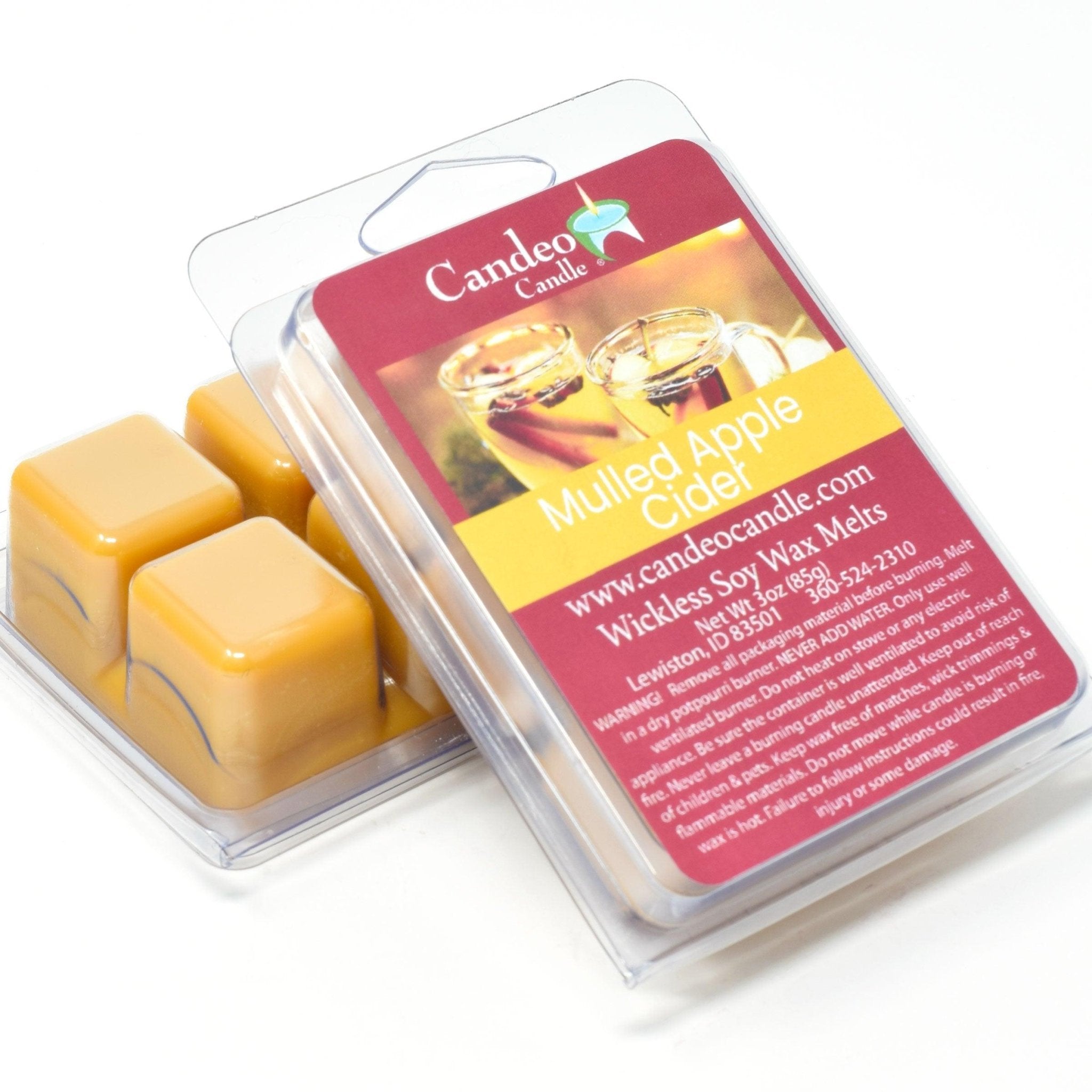 Mulled Apple Cider, Soy Melt Cubes, 2-Pack - Candeo Candle