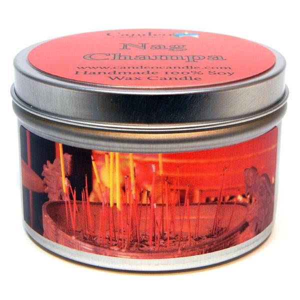 Nag Champa, 6oz Soy Candle Tin - Candeo Candle