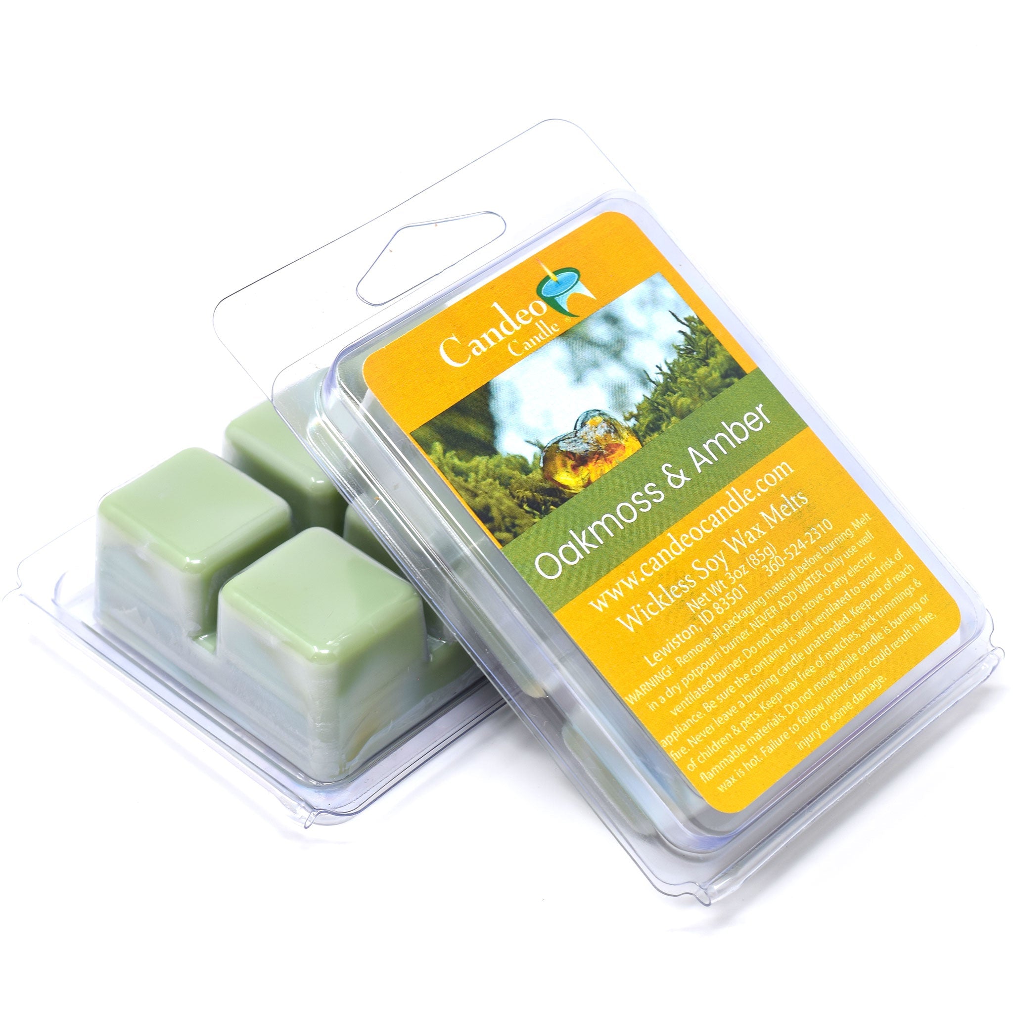 Oakmoss & Amber, Soy Melt Cubes, 2-Pack - Candeo Candle