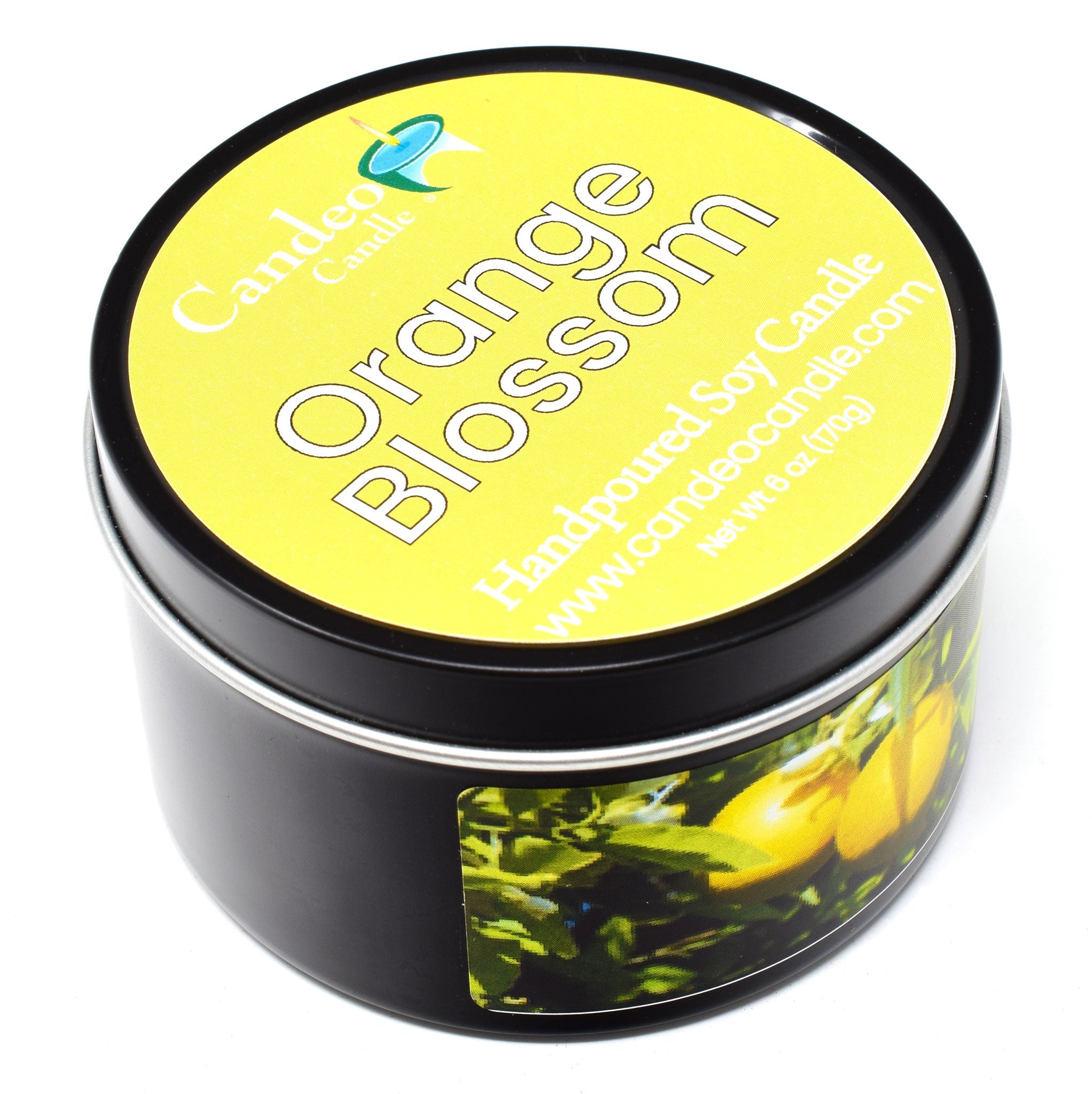Orange Blossom, 6oz Soy Candle Tin - Candeo Candle
