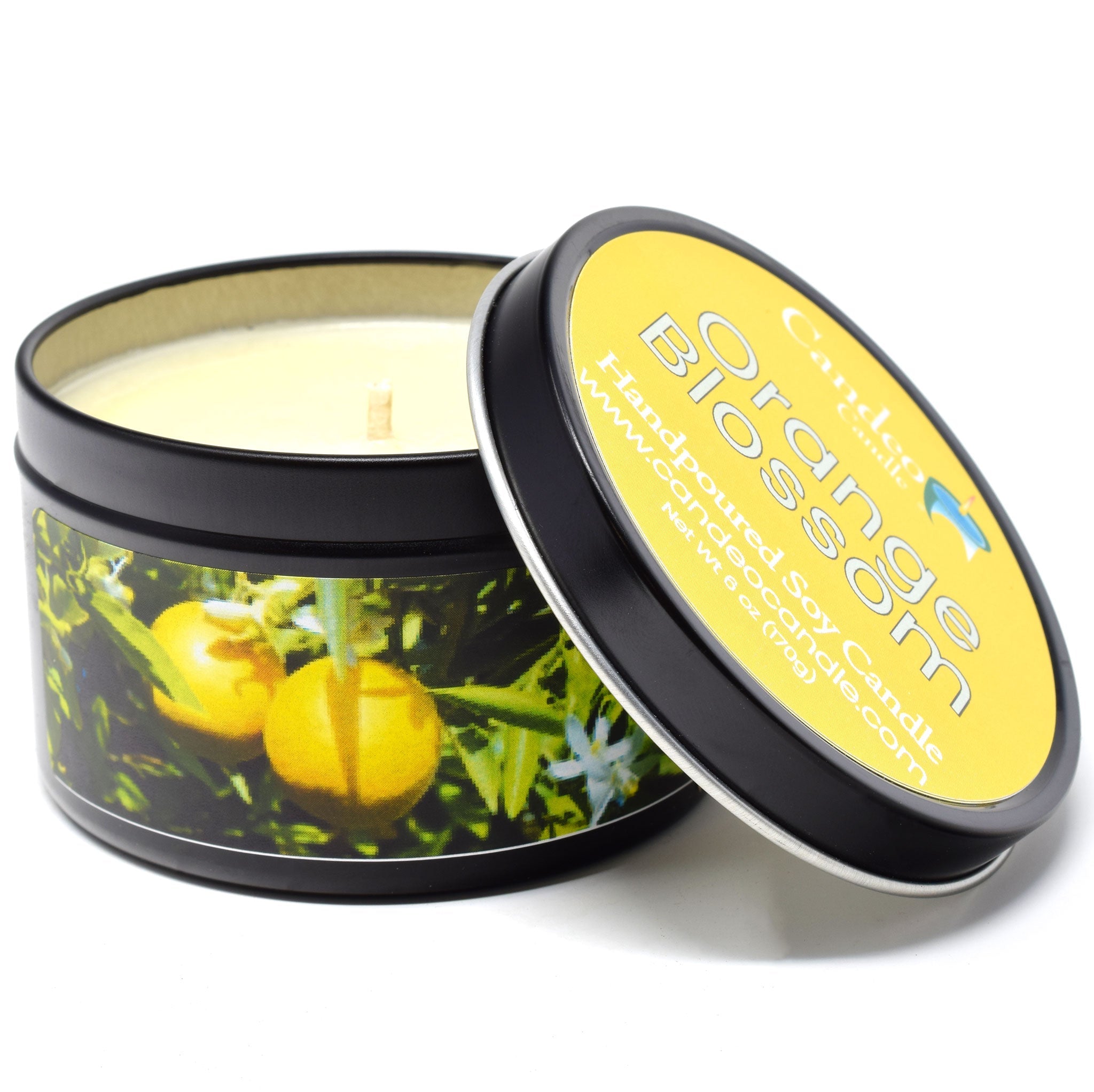 Orange Blossom, 6oz Soy Candle Tin - Candeo Candle