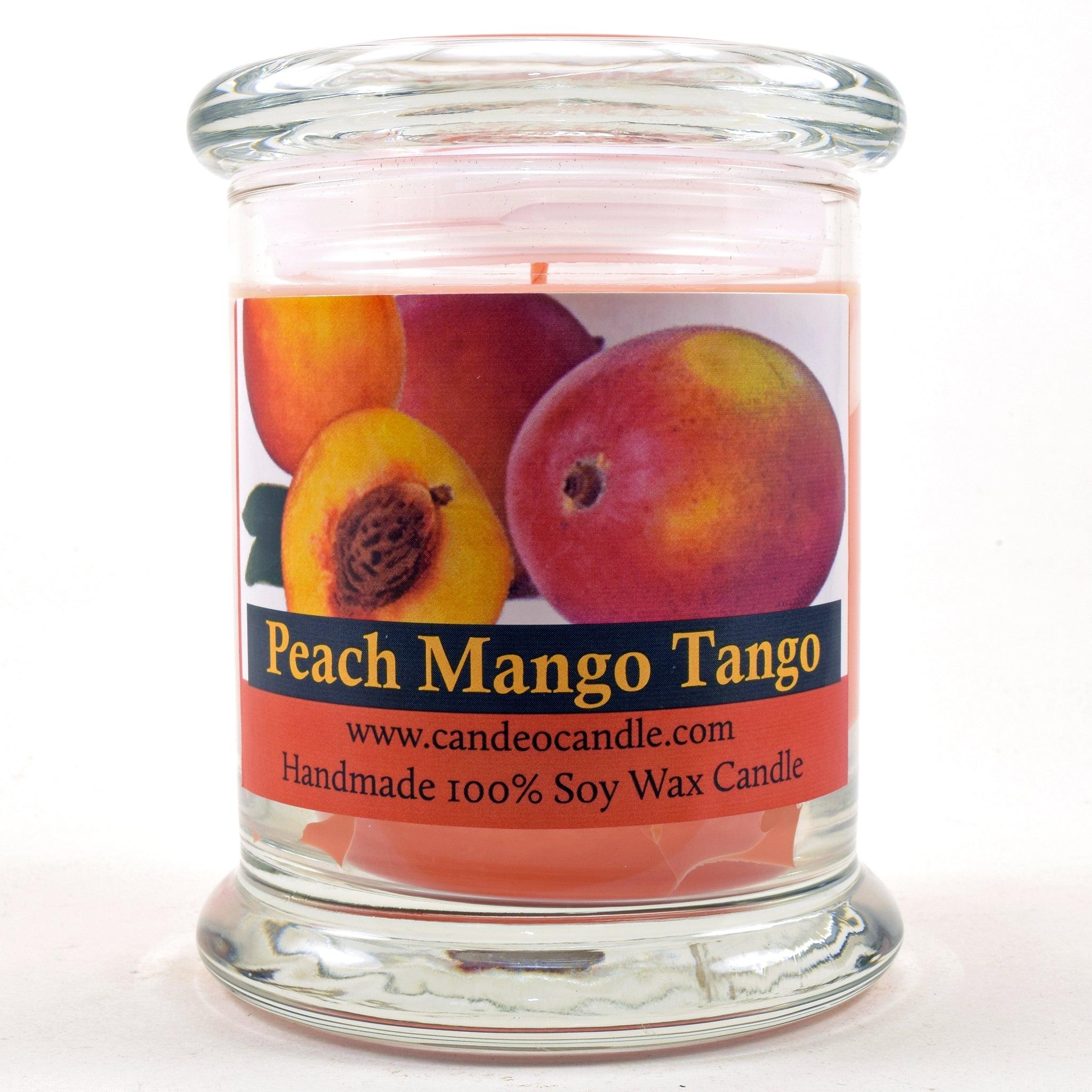 Peach Mango Tango, 9oz Soy Candle Jar - Candeo Candle