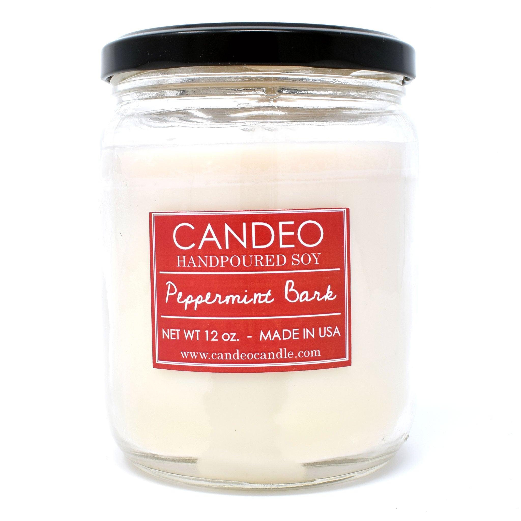 Peppermint Bark, 14oz Soy Candle Jar - Candeo Candle