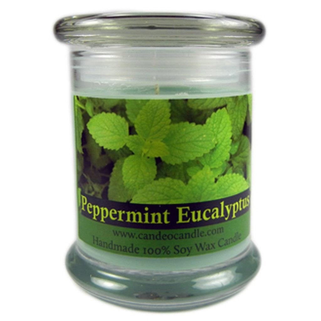 Peppermint Eucalyptus, 9oz Soy Candle Jar - Candeo Candle