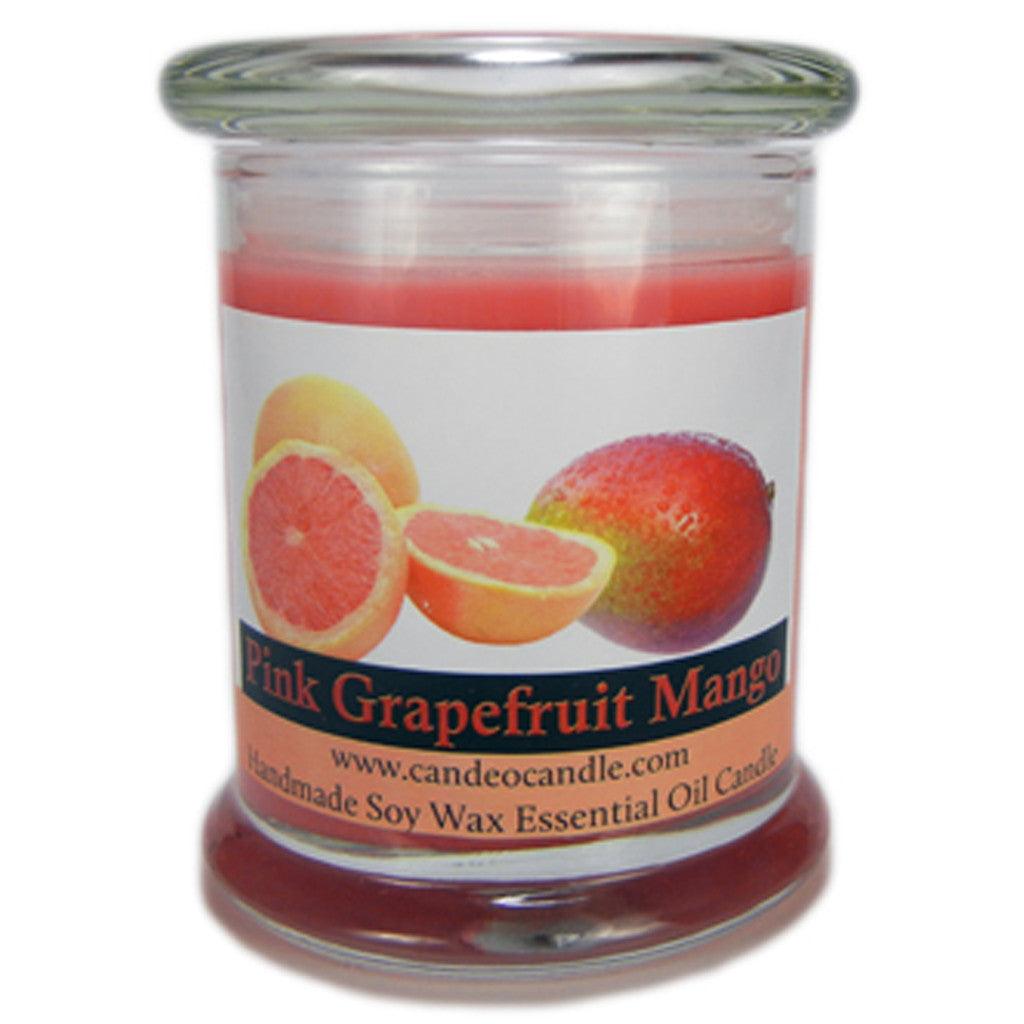 Pink Grapefruit Mango, 9oz Soy Candle Jar - Candeo Candle