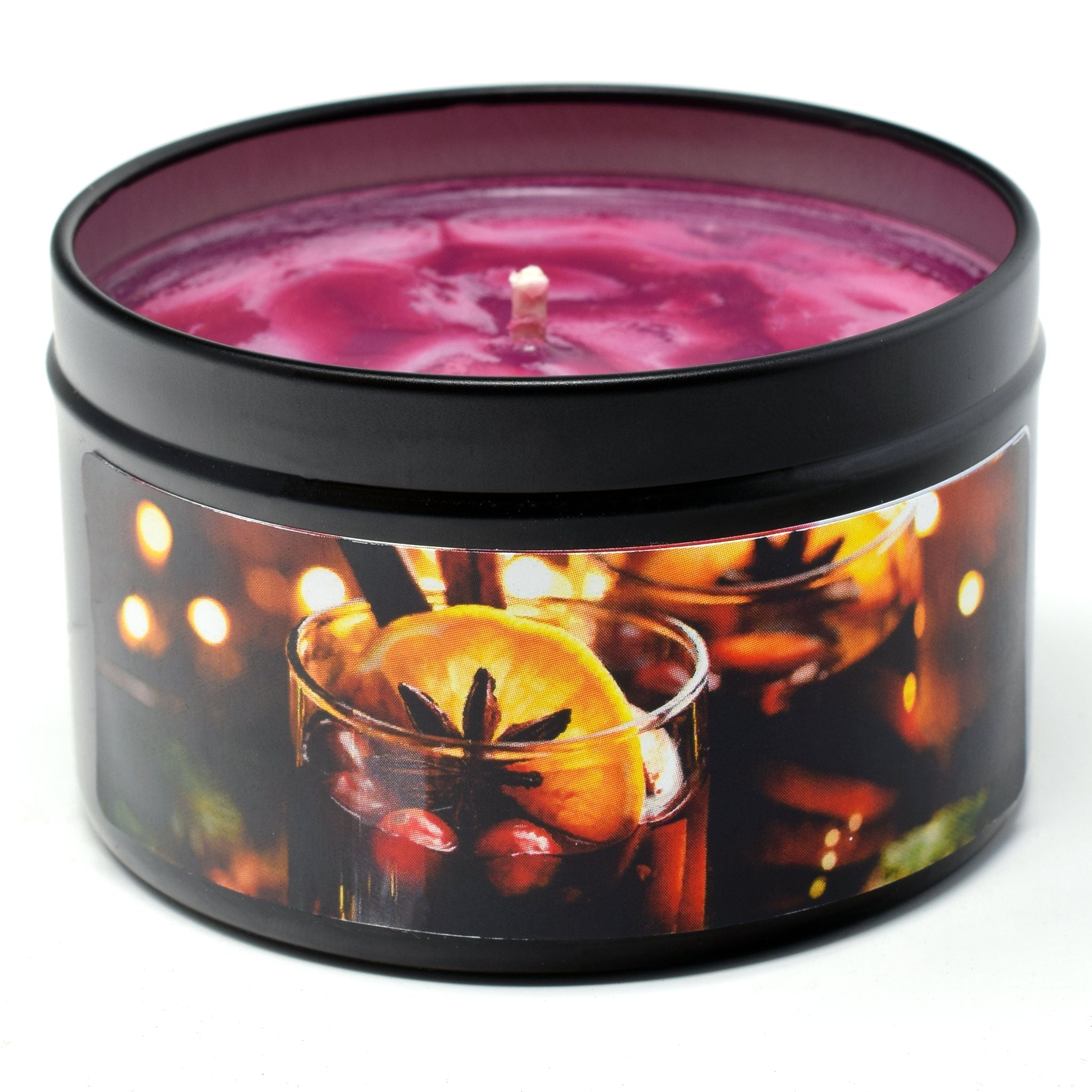 Pomegranate Cider, 6oz Soy Candle Tin - Candeo Candle