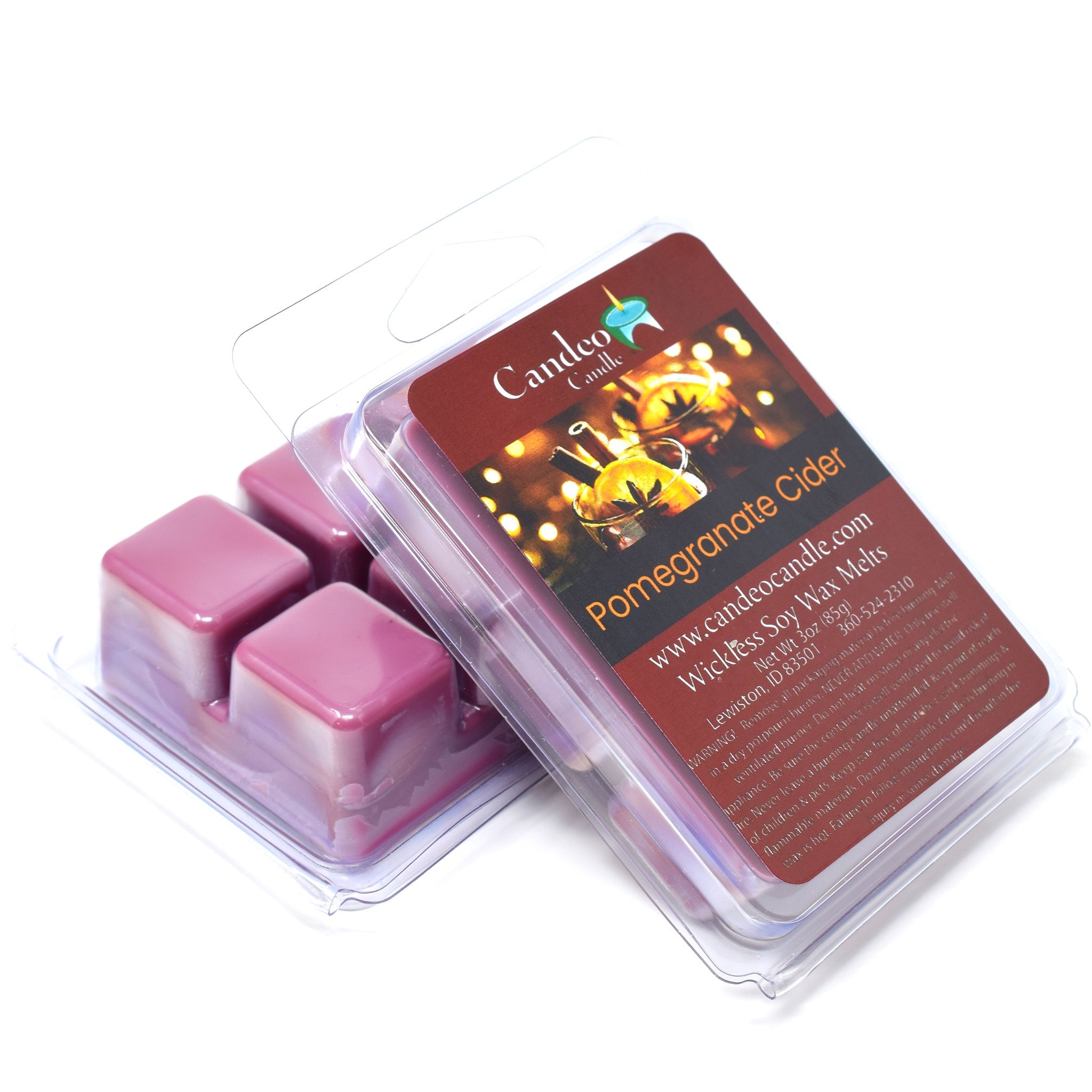 Pomegranate Cider, Soy Melt Cubes, 2-Pack - Candeo Candle