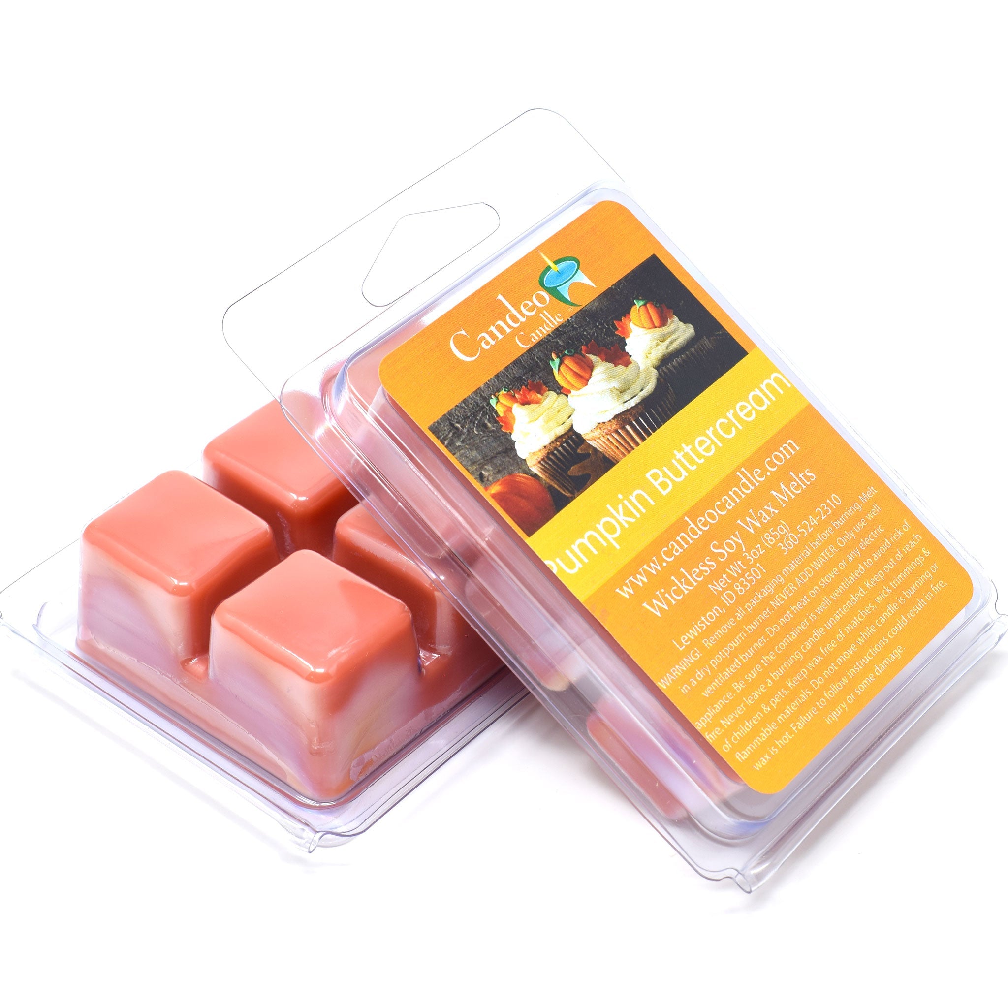 Pumpkin Buttercream, Soy Melt Cubes, 2-Pack - Candeo Candle