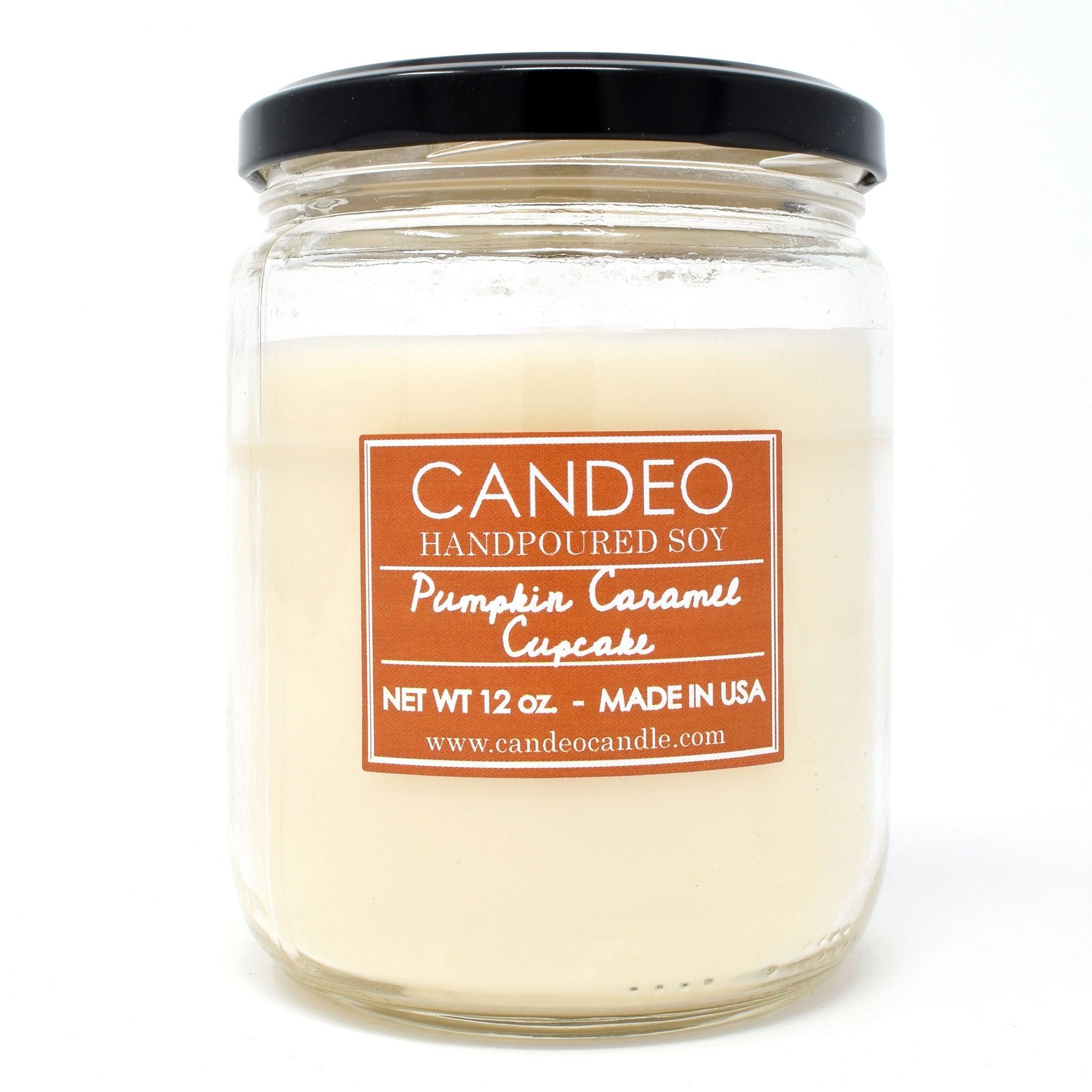 Pumpkin Caramel Cupcake, 14oz Soy Candle Jar - Candeo Candle