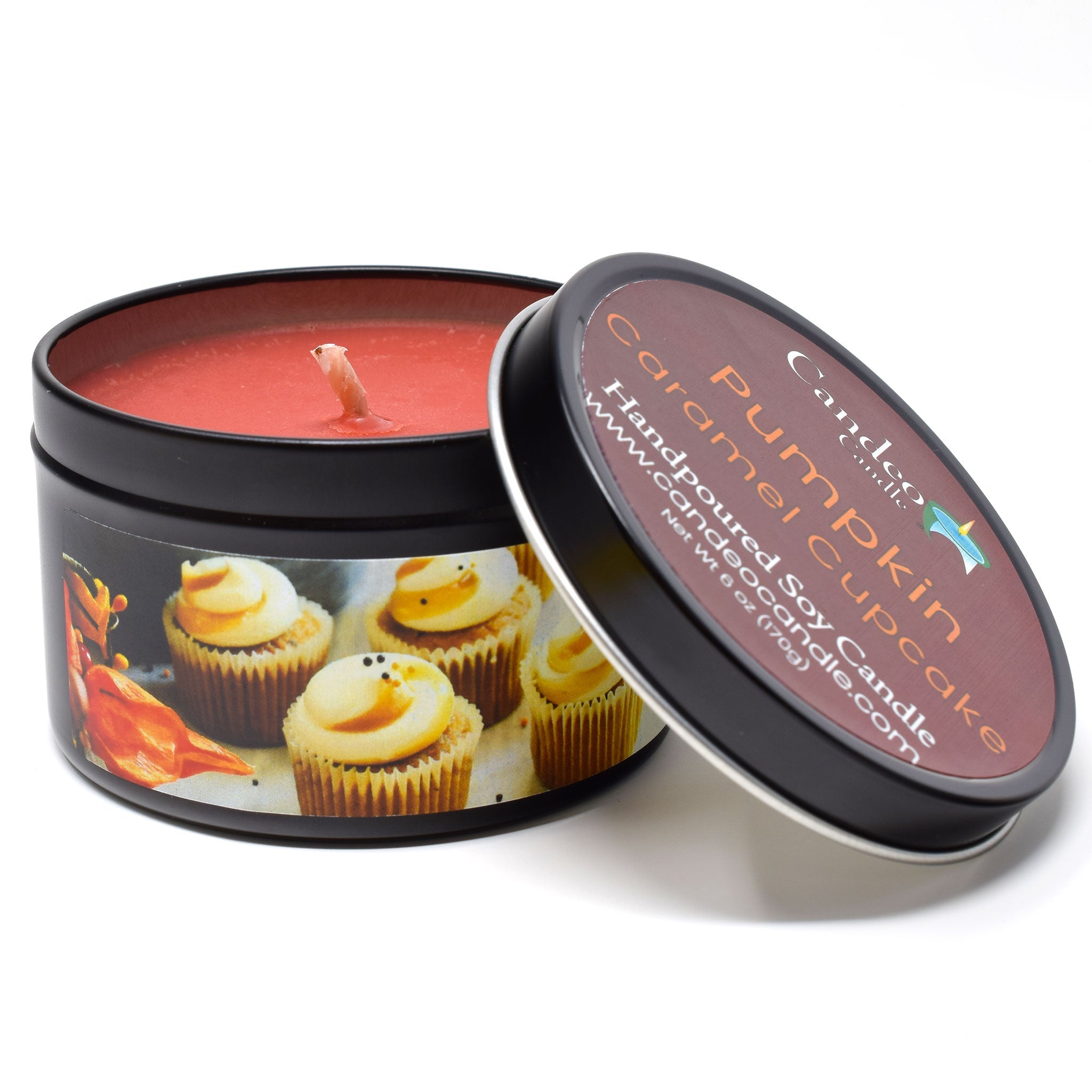 Pumpkin Caramel Cupcake, 6oz Soy Candle Tin - Candeo Candle