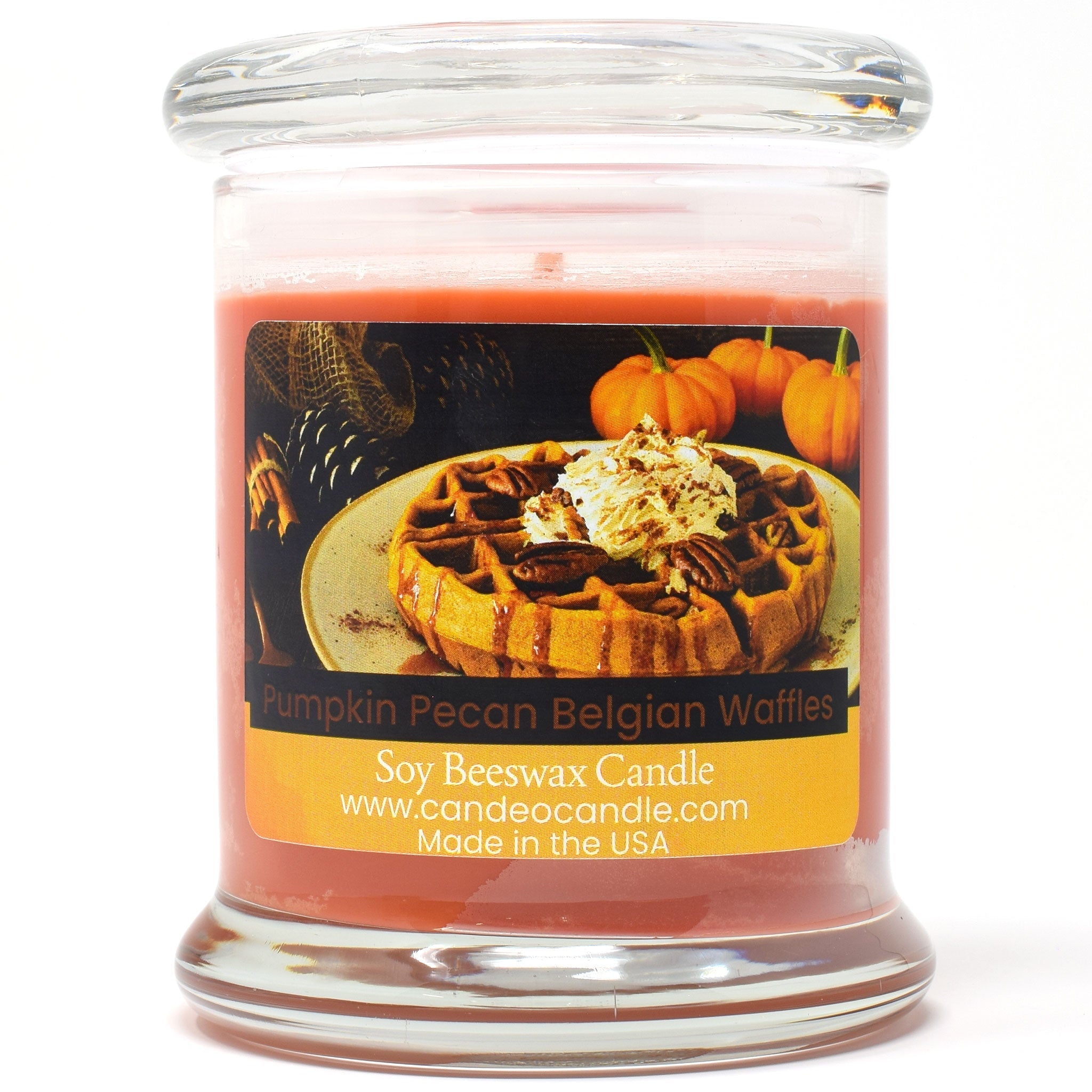 Pumpkin Pecan Belgian Waffles, 9oz Soy Candle Jar - Candeo Candle