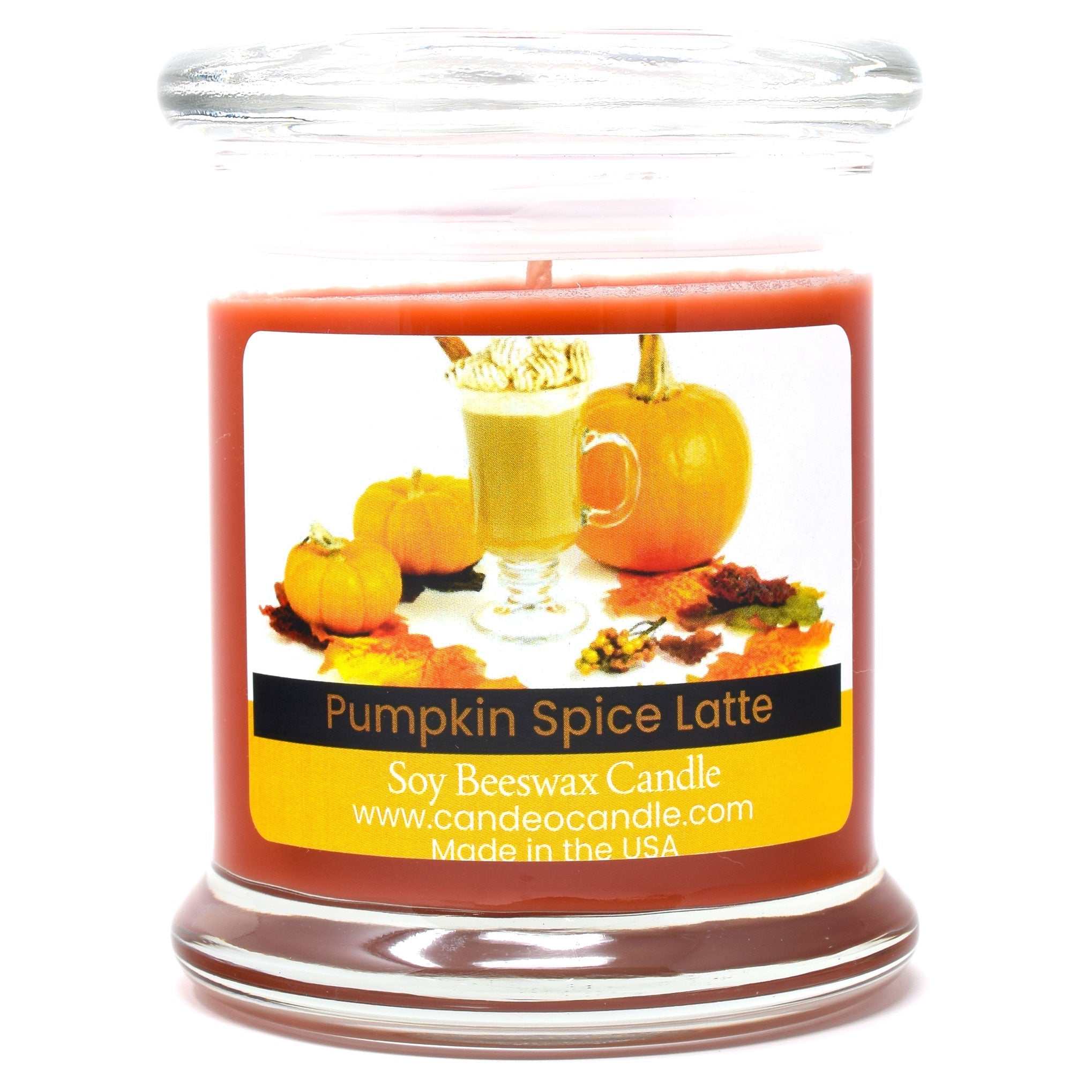 Pumpkin Spice Latte, 9oz Soy Candle Jar - Candeo Candle
