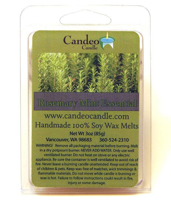 Rosemary Mint Essential Oil, Soy Melt Cubes, 2-Pack - Candeo Candle