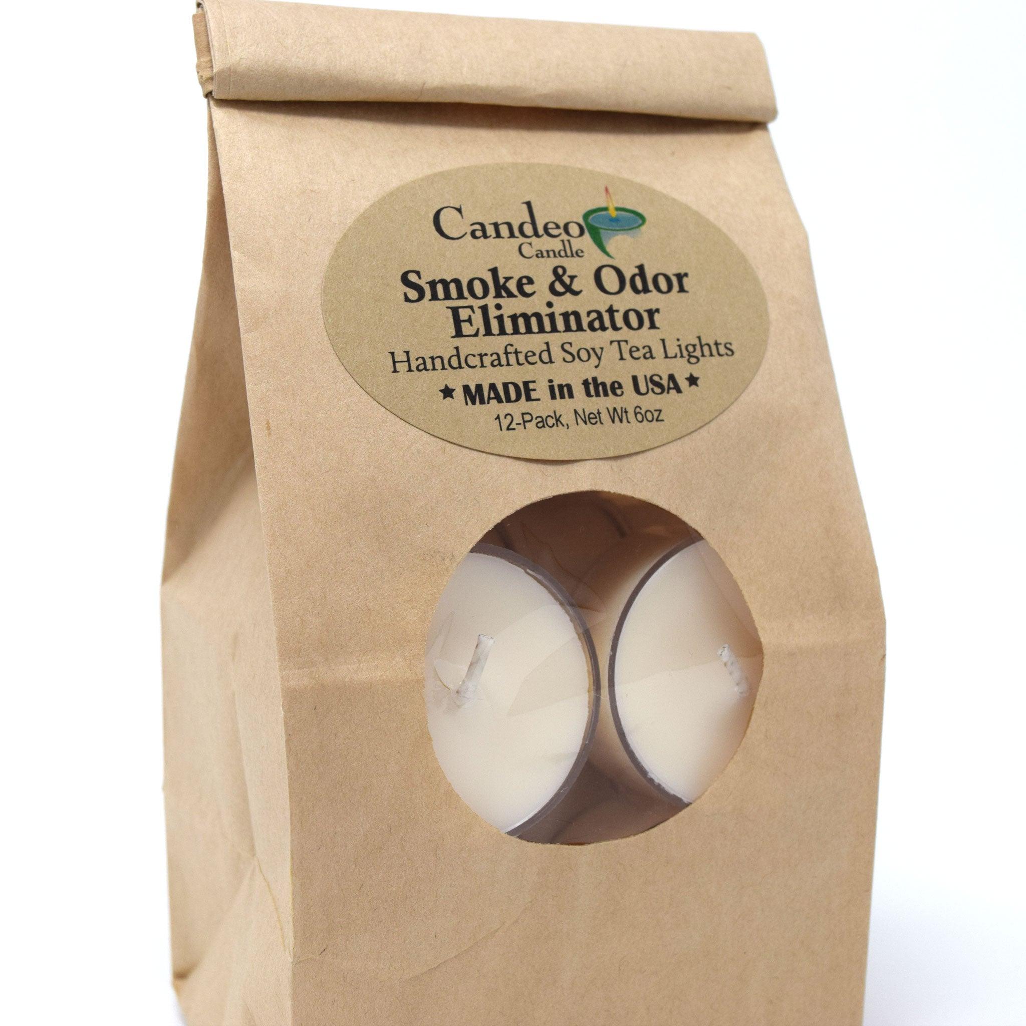 Smoke & Odor Eliminator, Soy Tea Light 12-Pack - Candeo Candle