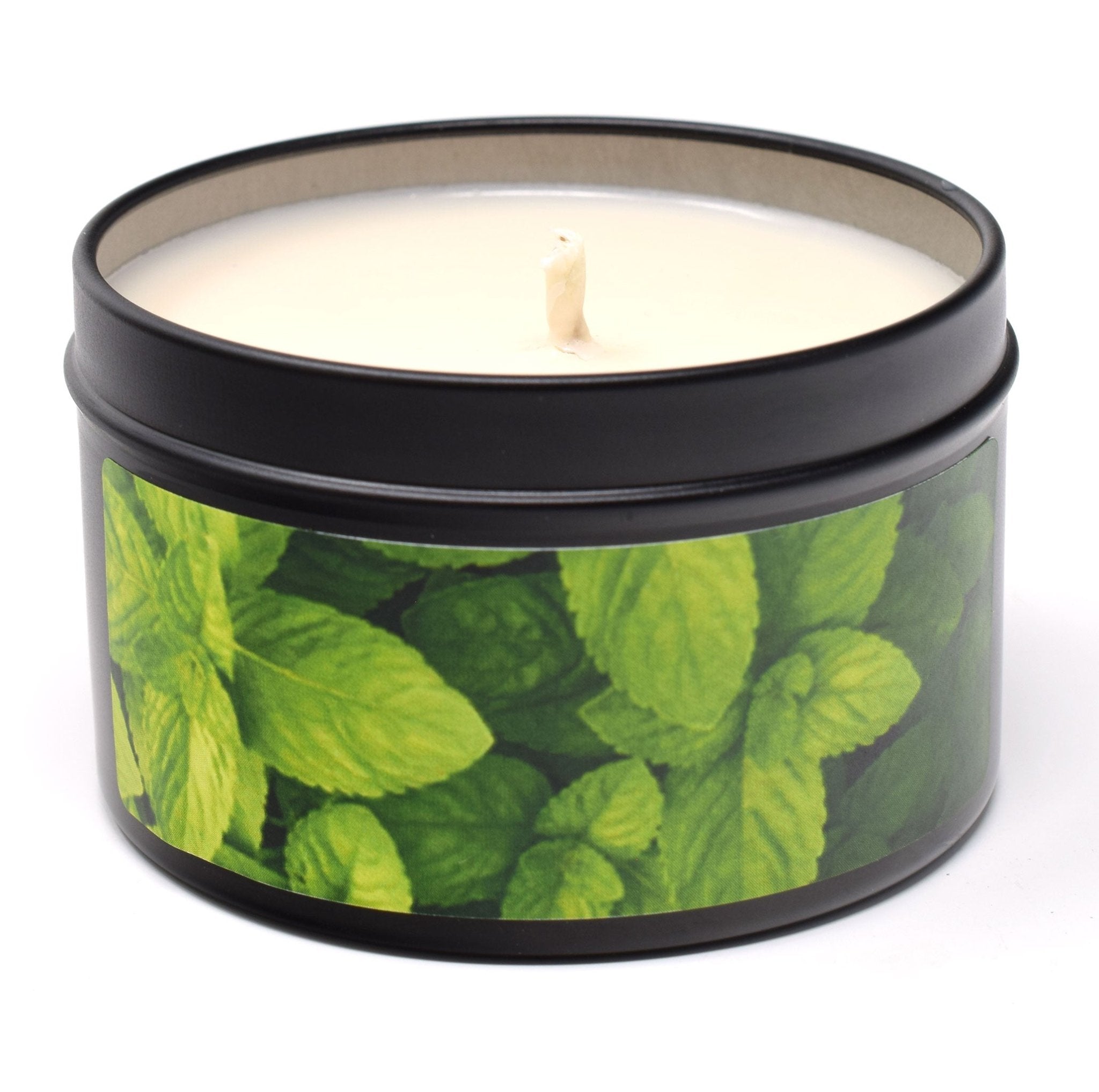 Spearmint Essential Oil, 6oz Soy Candle Tin - Candeo Candle