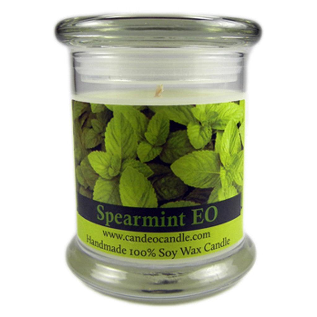 Spearmint Essential Oil, 9oz Soy Candle Jar - Candeo Candle