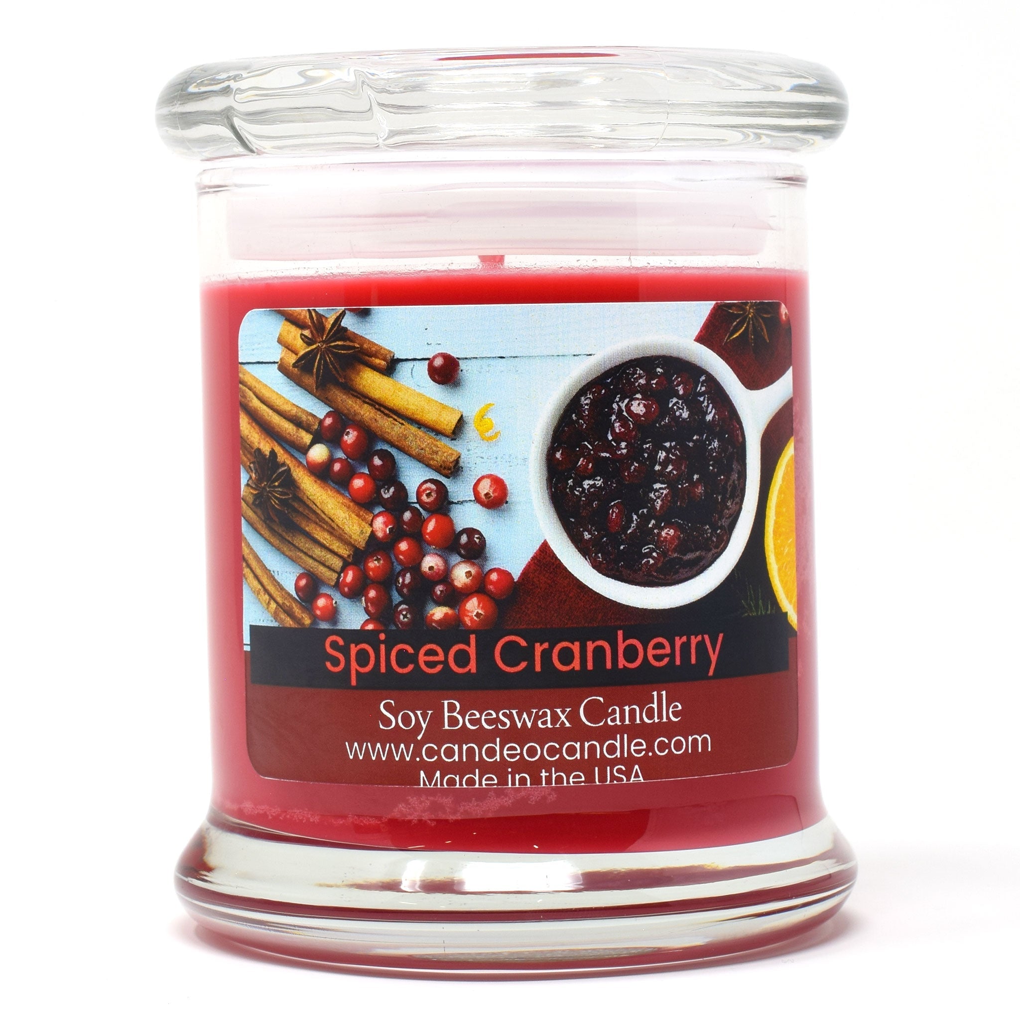 Spiced Cranberry, 9oz Soy Candle Jar - Candeo Candle
