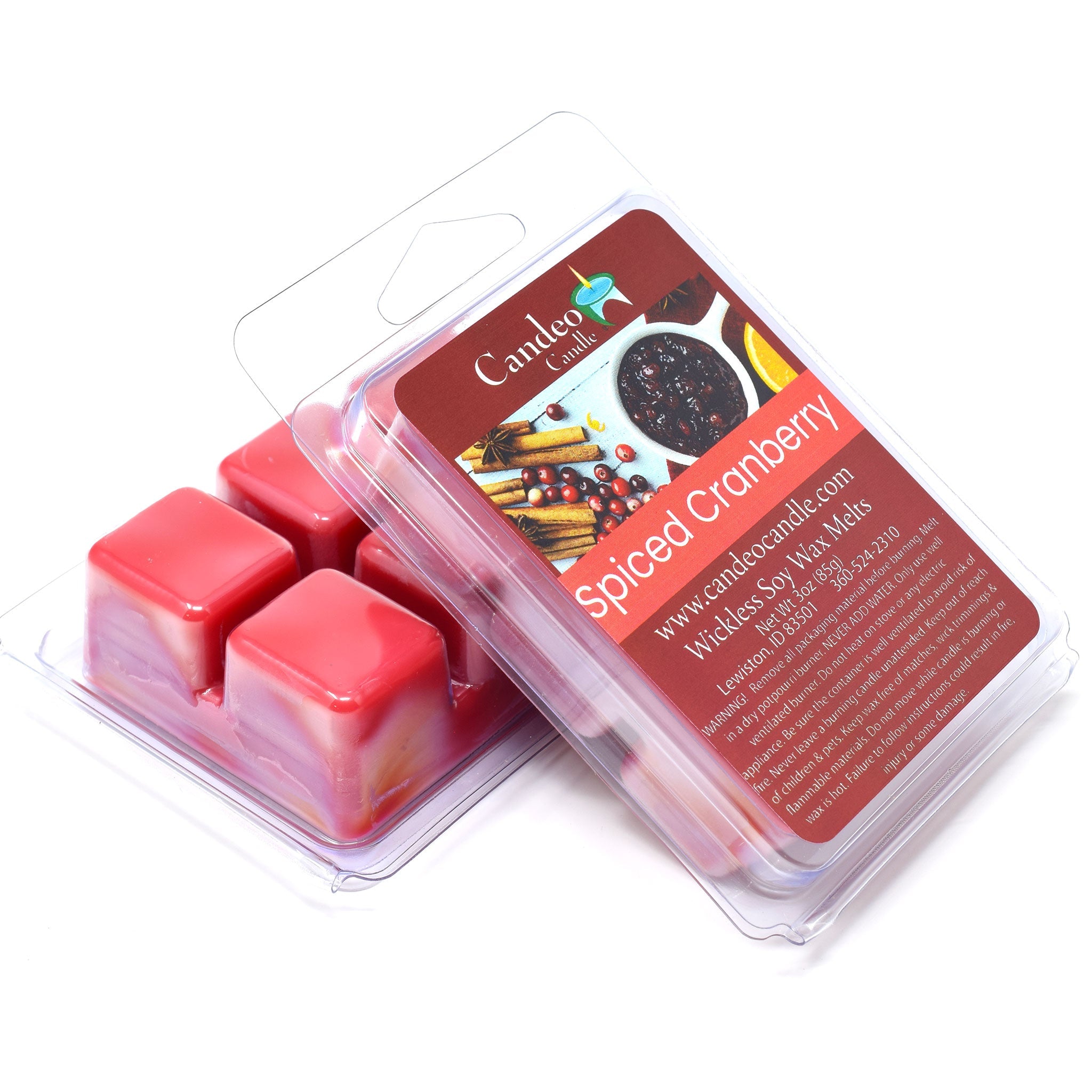 Spiced Cranberry, Soy Melt Cubes, 2-Pack - Candeo Candle