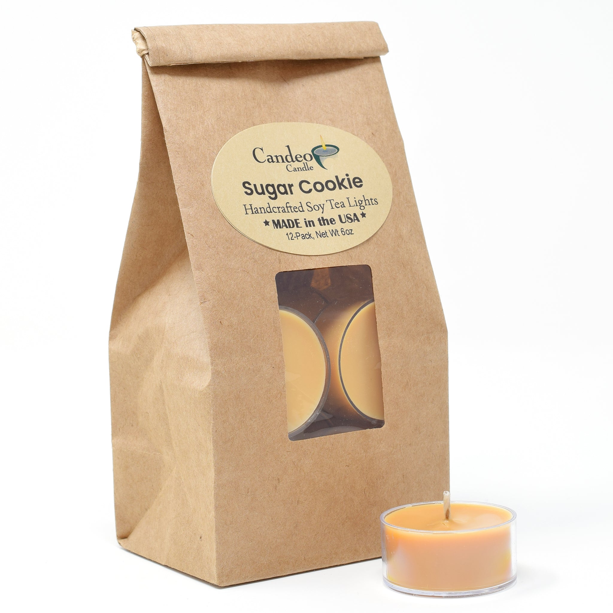 Sugar Cookie, Soy Tea Light 12-Pack - Candeo Candle