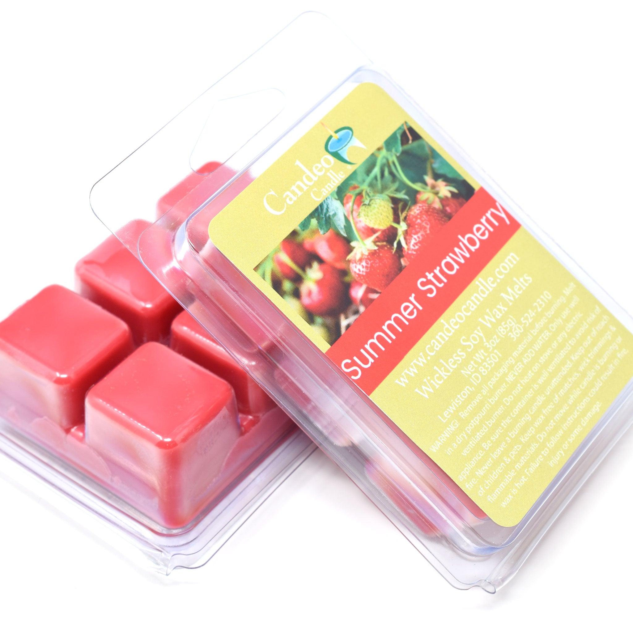 Summer Strawberry, Soy Melt Cubes, 2-Pack - Candeo Candle