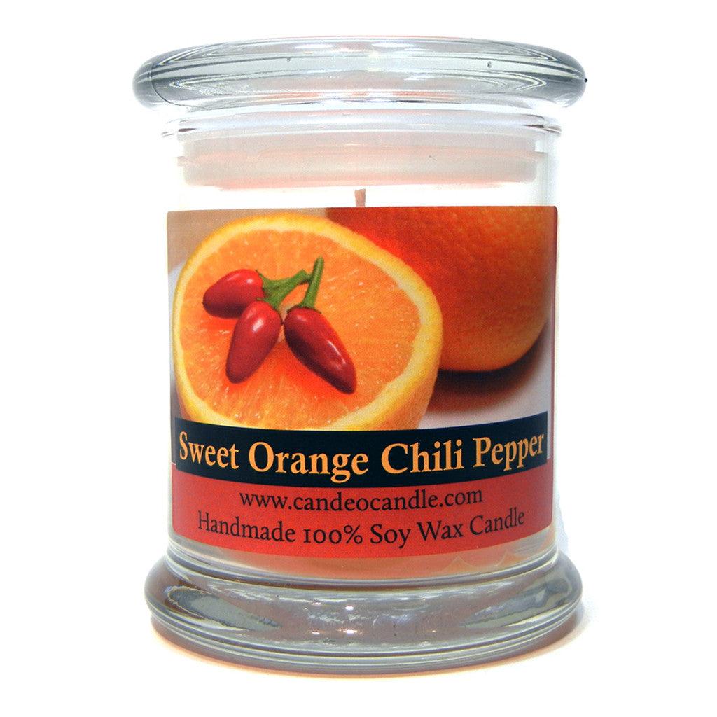 Sweet Orange Chili Pepper, 9oz Soy Candle Jar - Candeo Candle