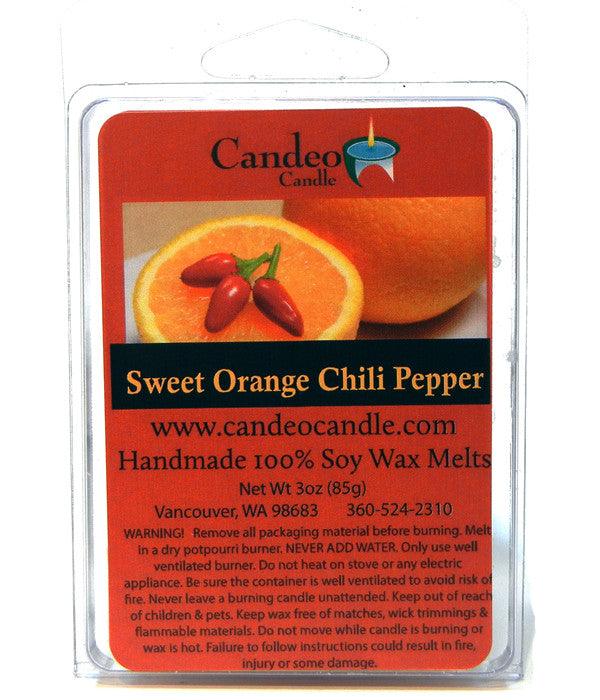 Sweet Orange Chili Pepper, Soy Melt Cubes, 2-Pack - Candeo Candle