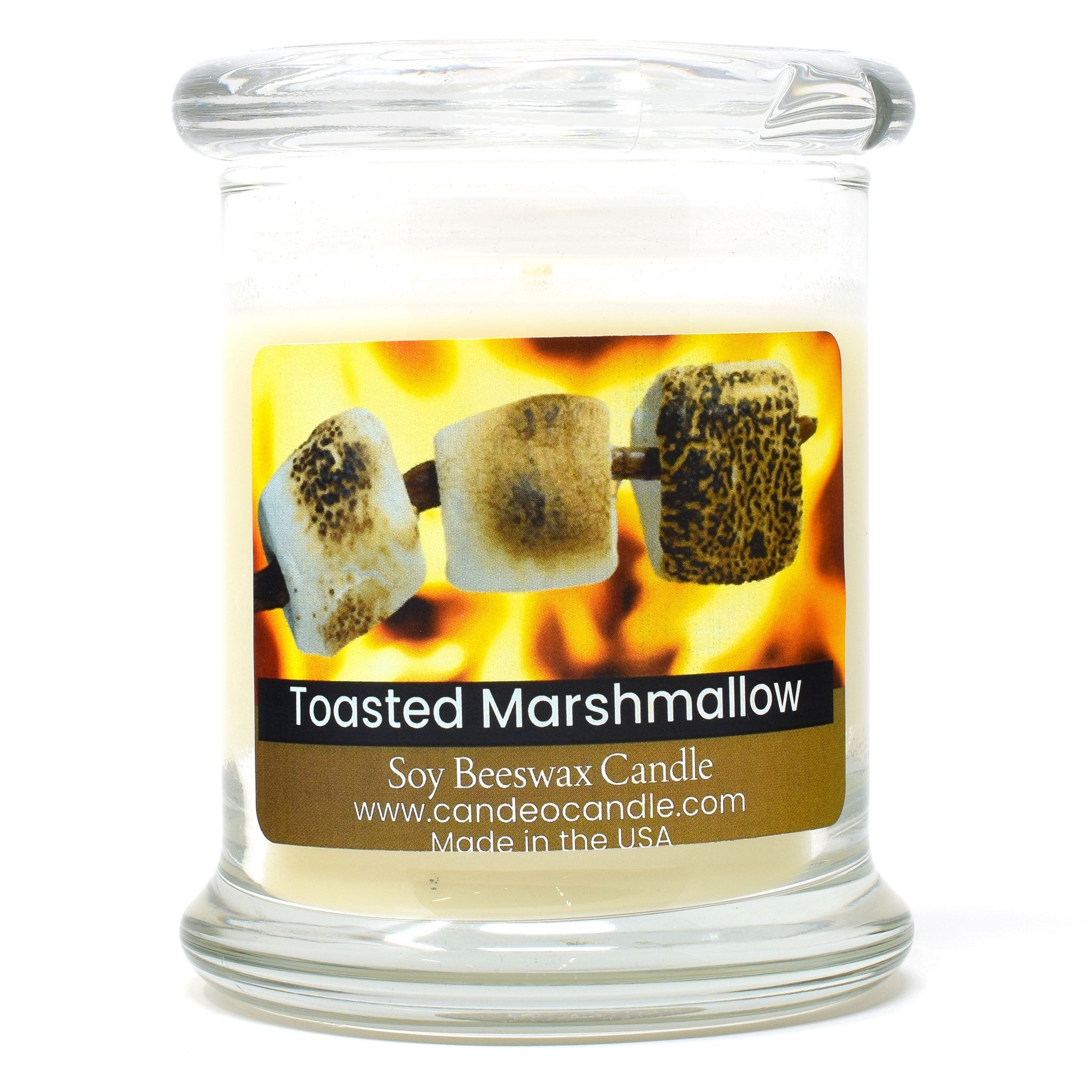 Toasted Marshmallow, 9oz Soy Candle Jar - Candeo Candle