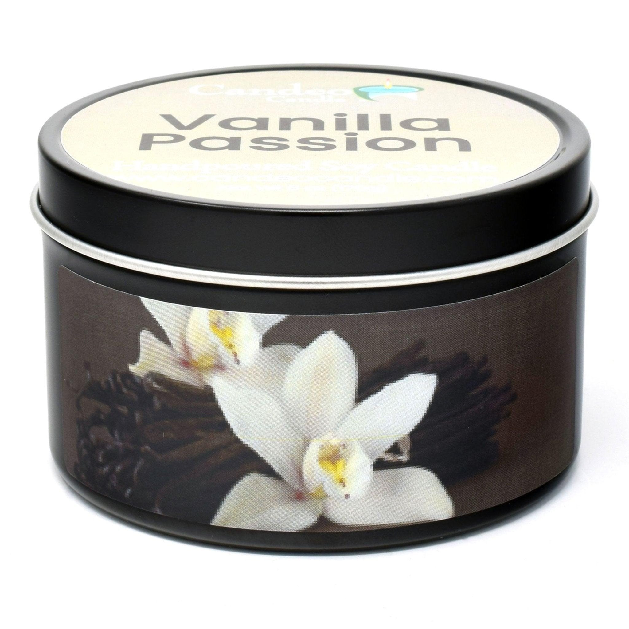 Vanilla Passion, 6oz Soy Candle Tin - Candeo Candle