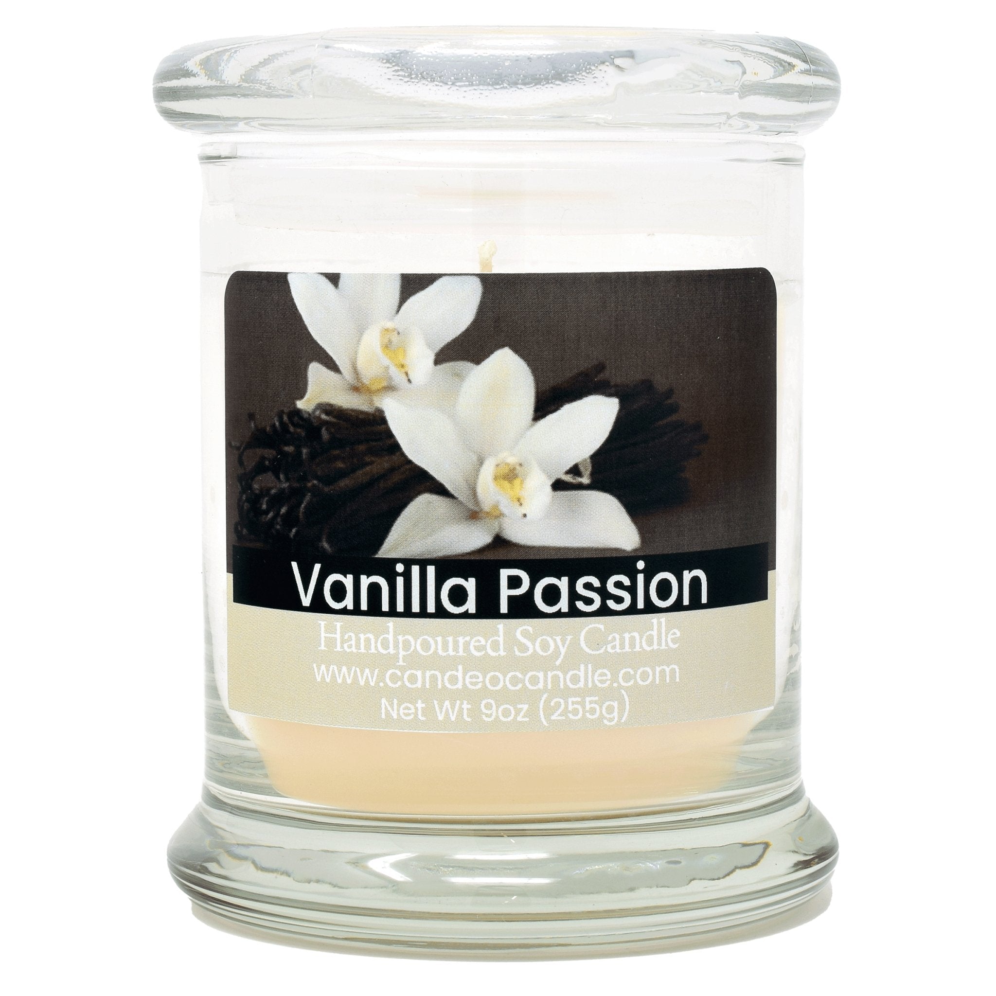 Vanilla Passion, 9oz Soy Candle Jar - Candeo Candle