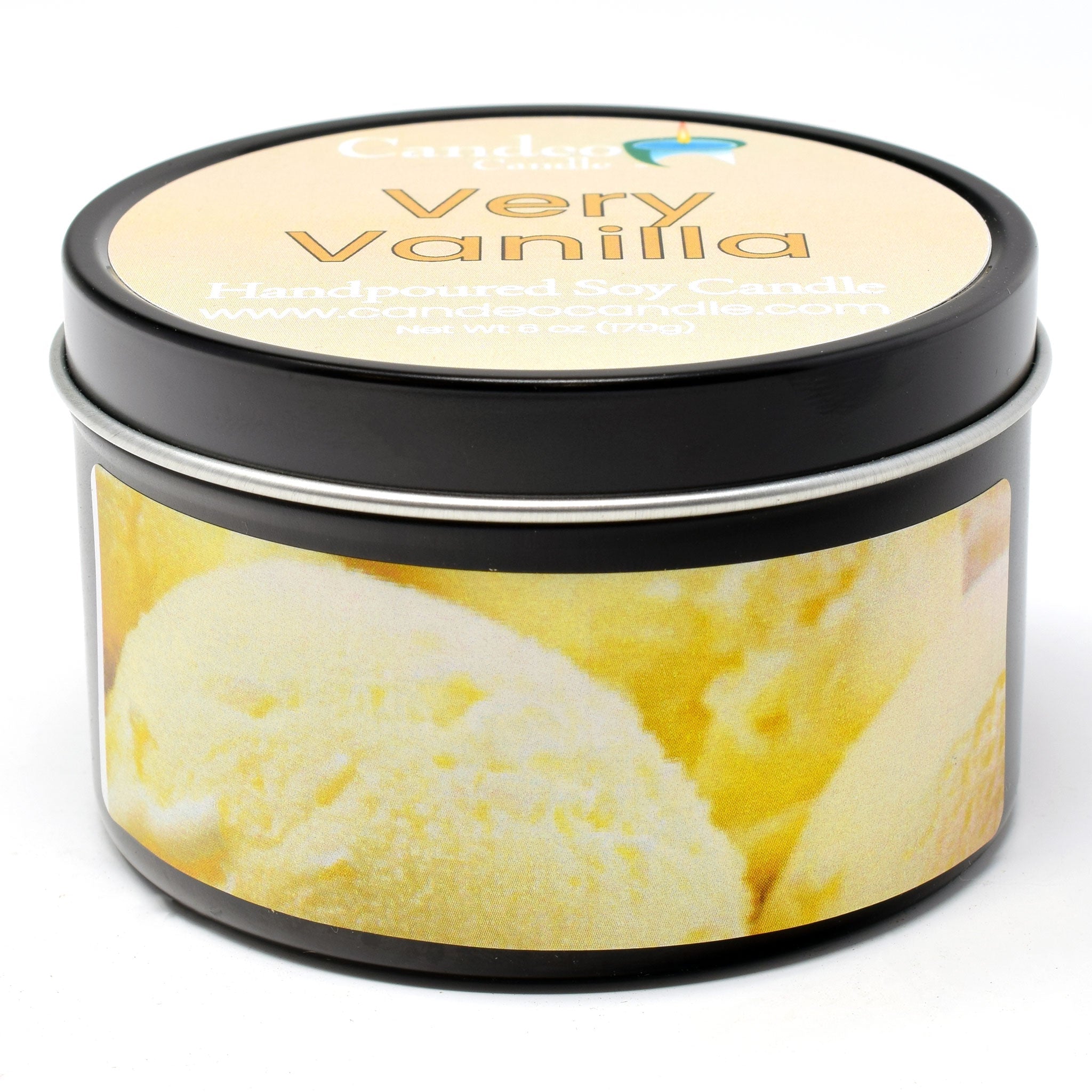 Very Vanilla, 6oz Soy Candle Tin - Candeo Candle